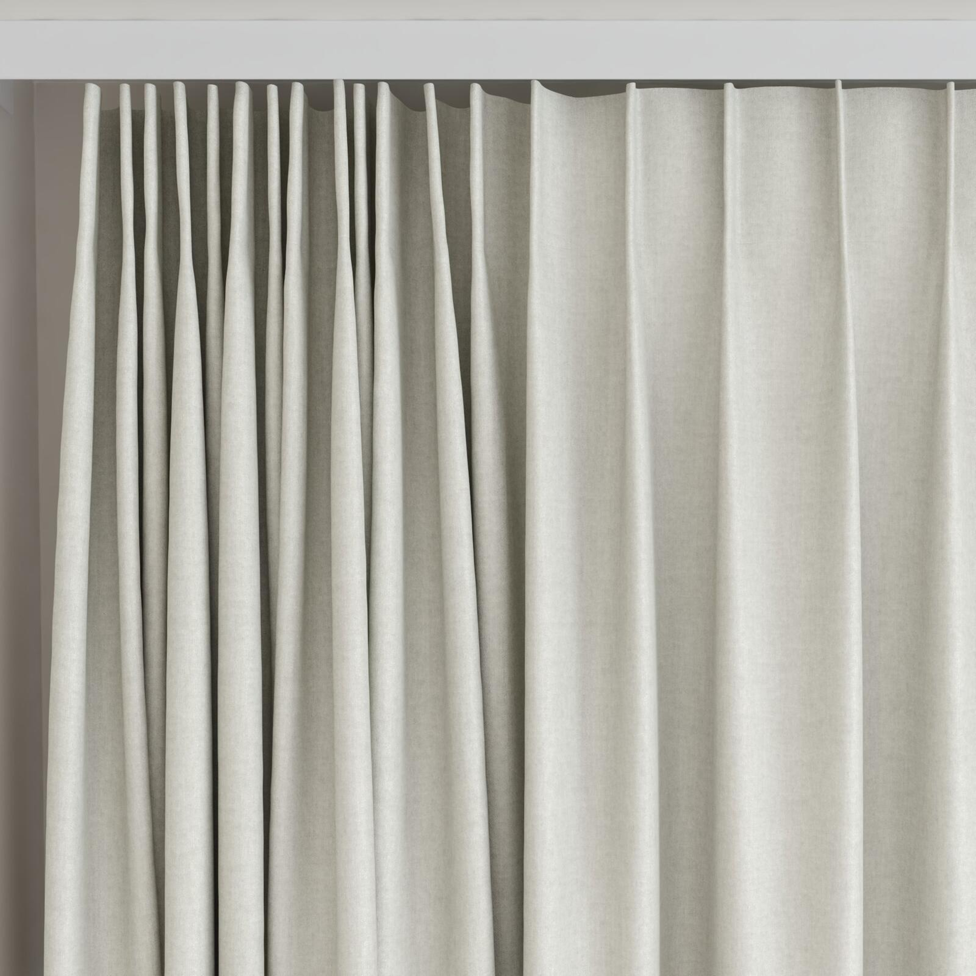 Top view of Cushy Pebble, on curtain rail