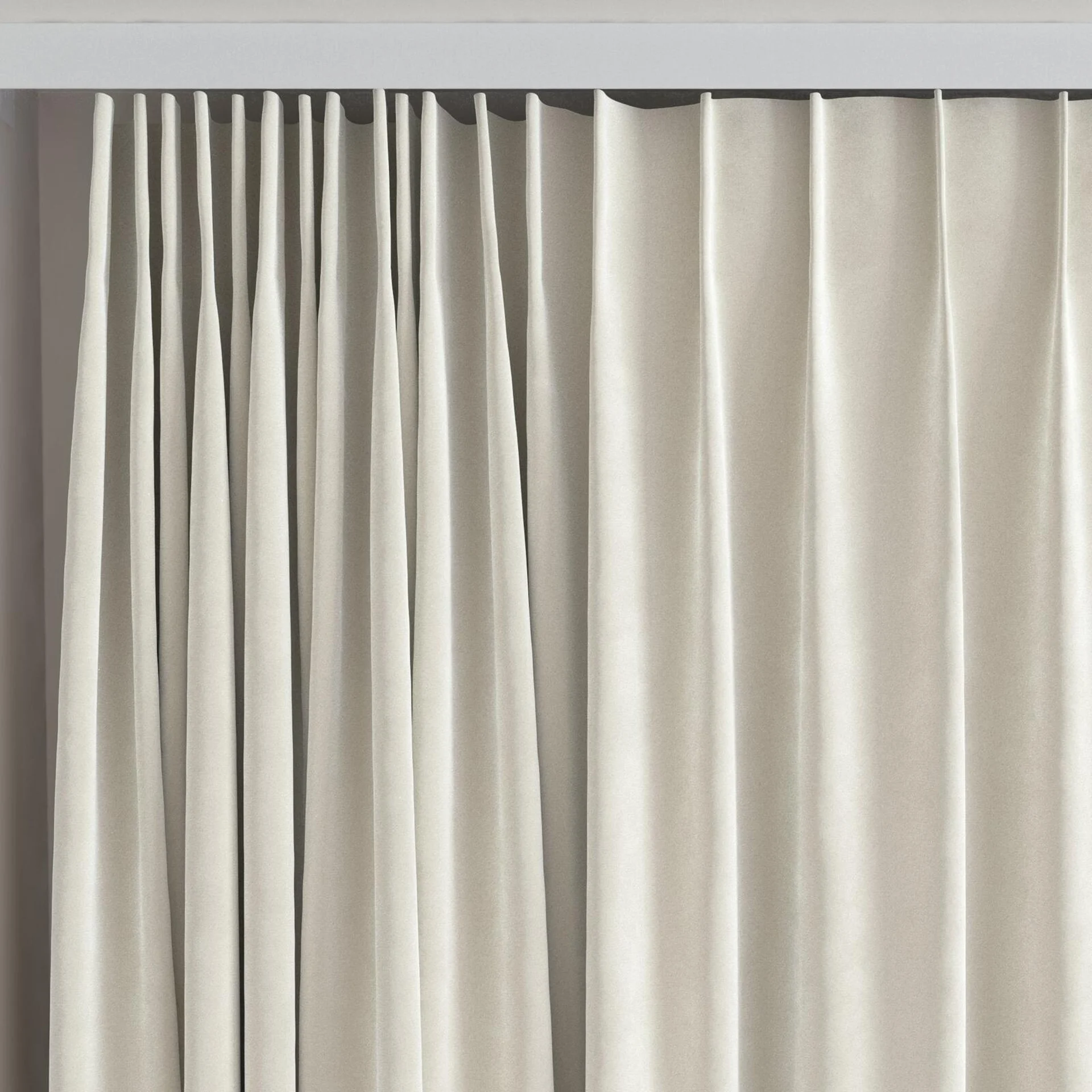 Top view of Vienna Silk, on curtain rail