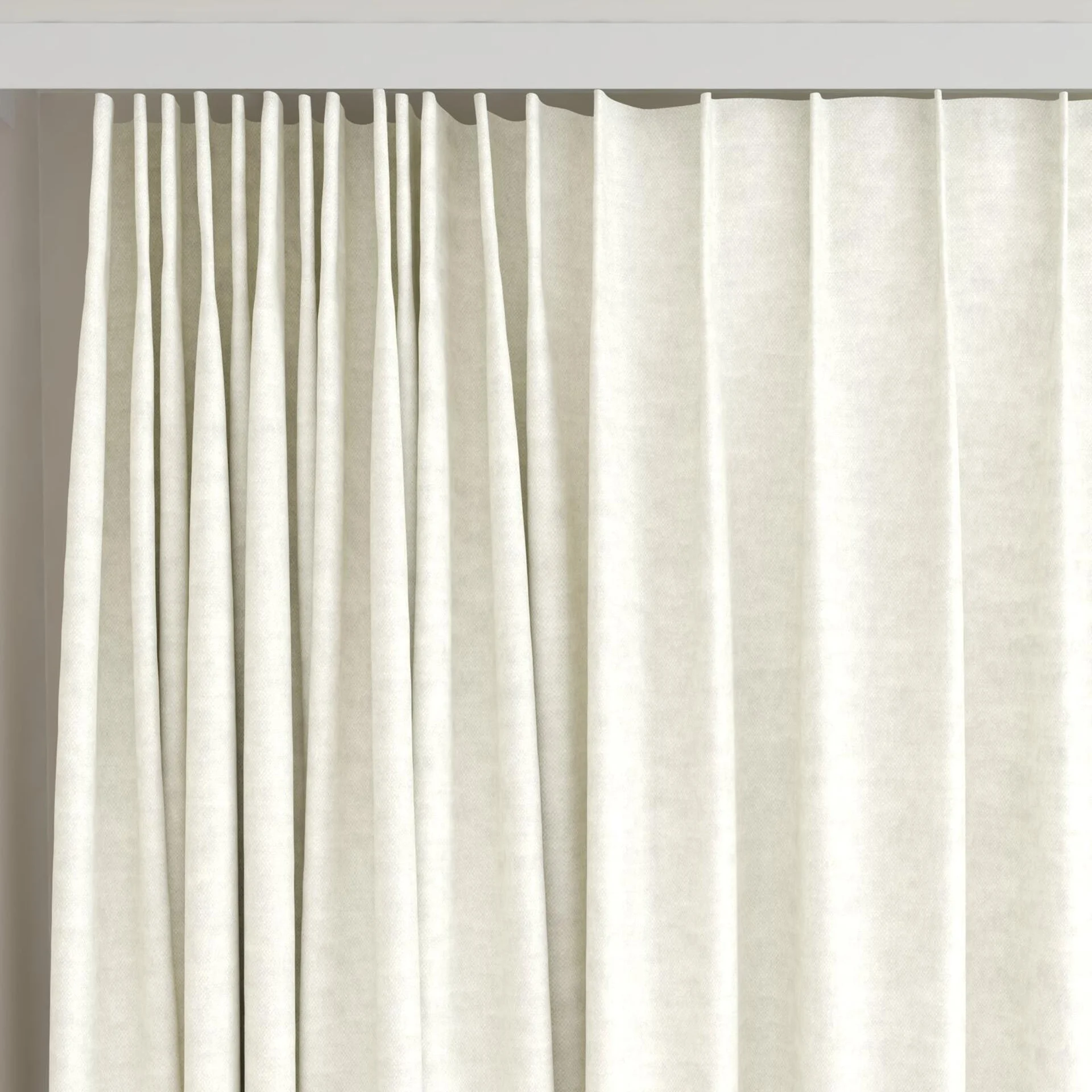 Top view of Colourwash Swan, on curtain rail