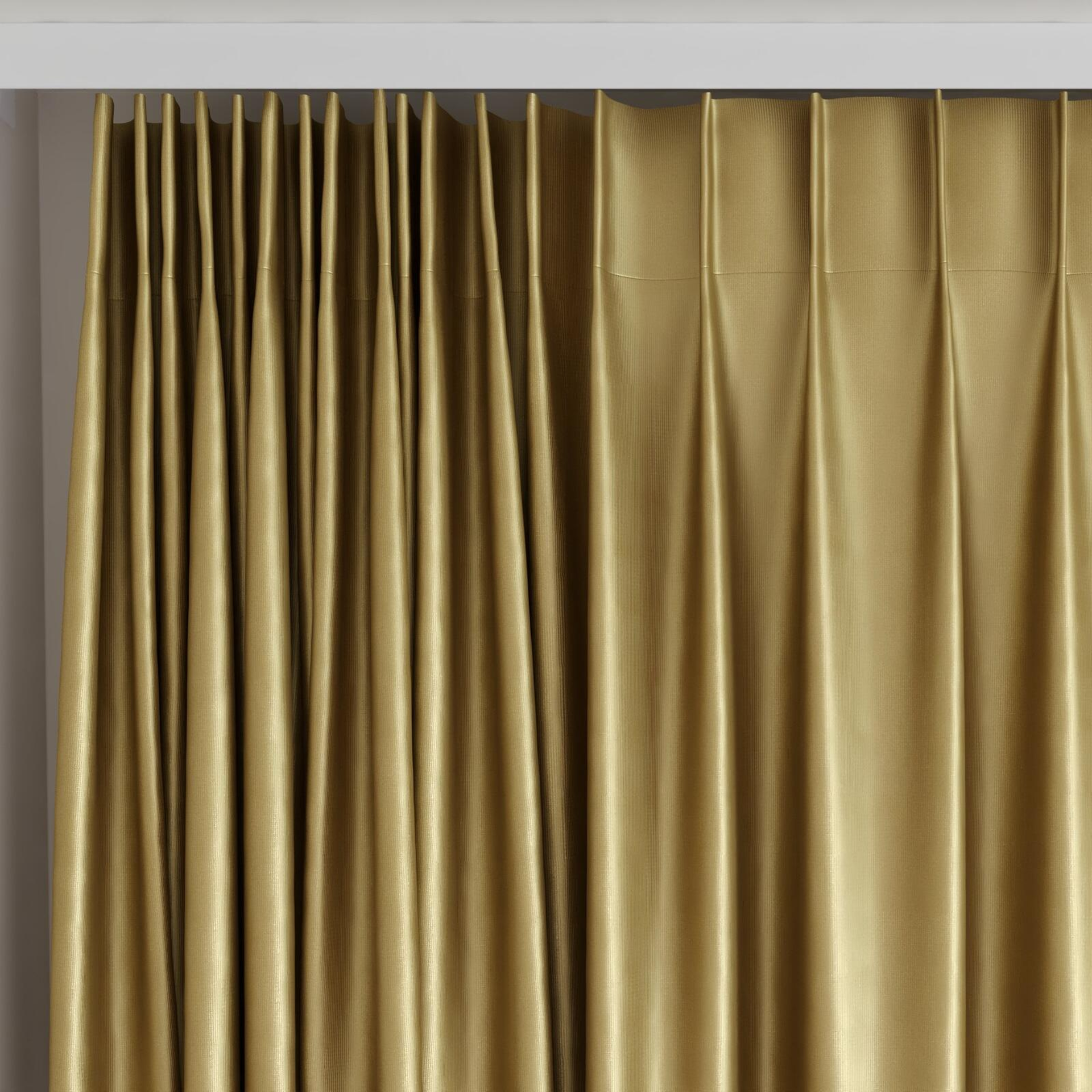 Top view of Mania Gold, on curtain rail