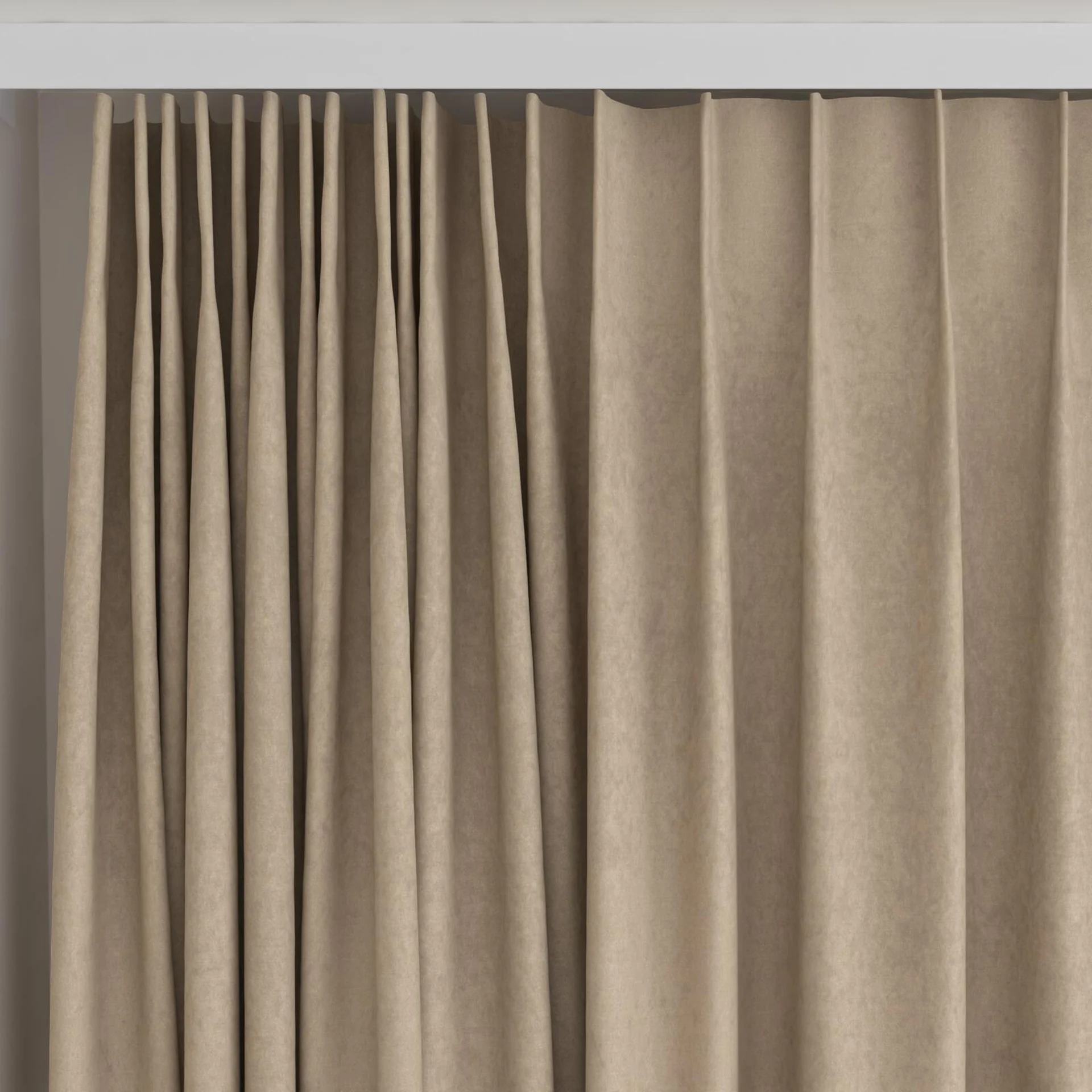 Top view of Moon Putty, on curtain rail