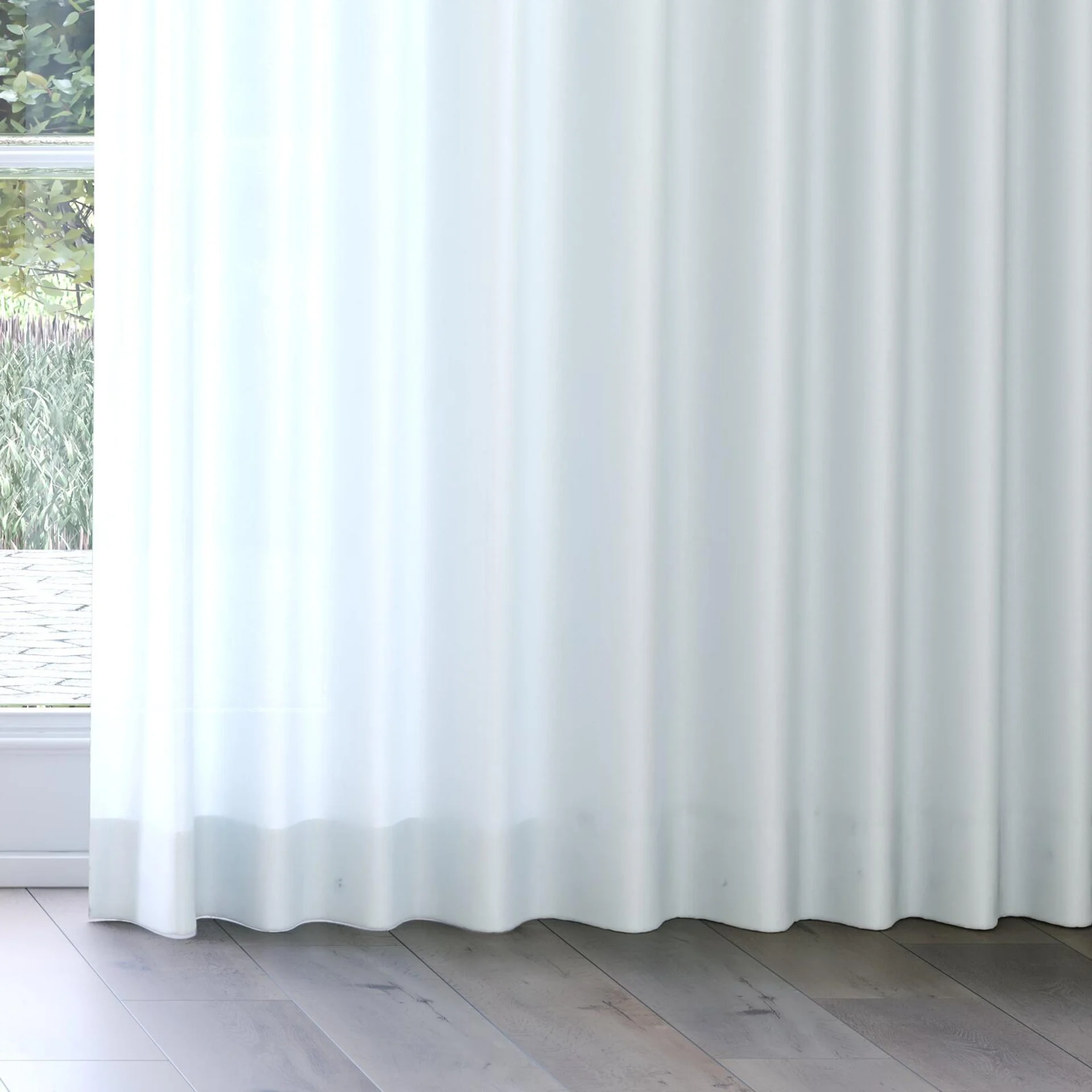 Bottom view of Kite Dew, on curtain rail