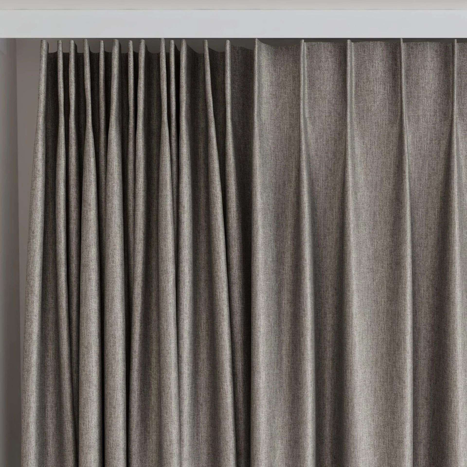 Top view of Matrix Chinchilla, on curtain rail