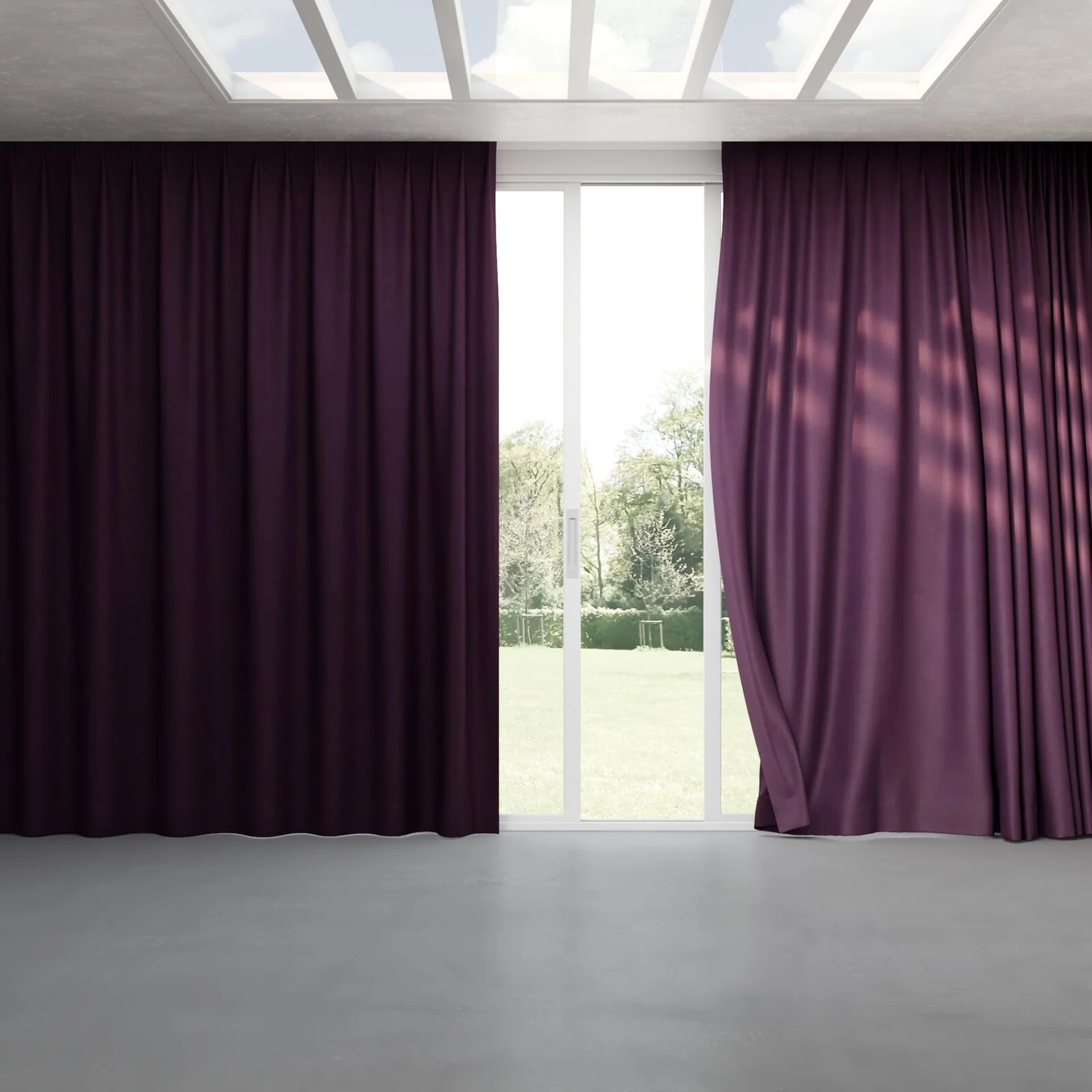 Full view of Lech Plum, pinch pleat