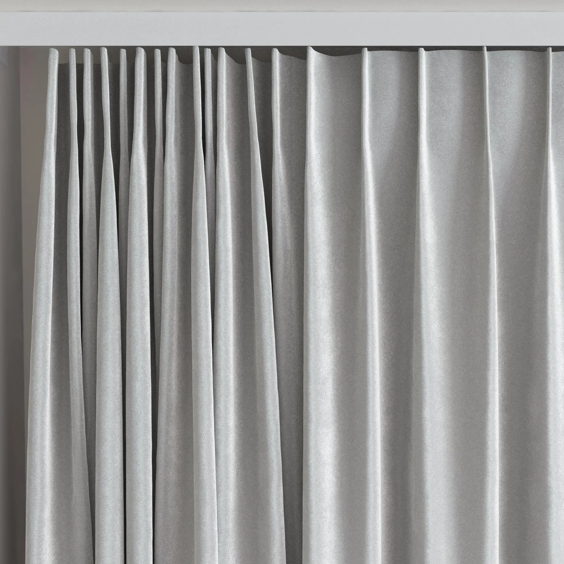 Top view of Velvelux Mouse, on curtain rail
