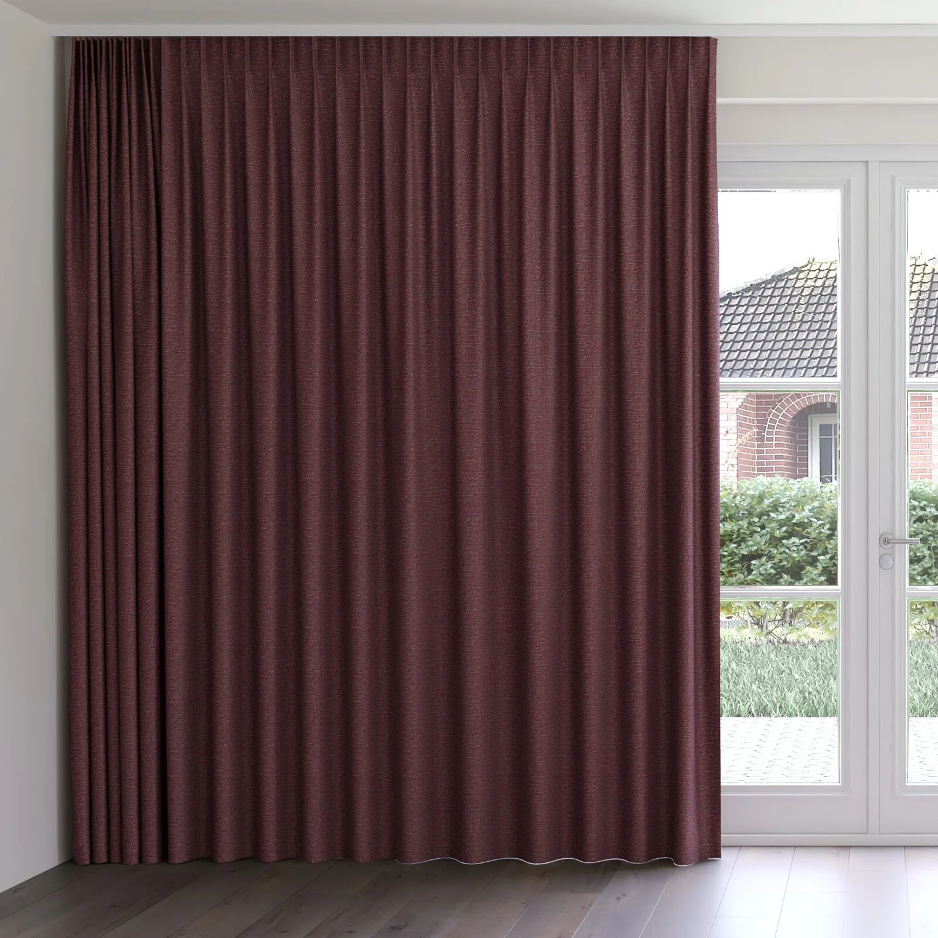 Front view of Refract Lotus, on curtain rail