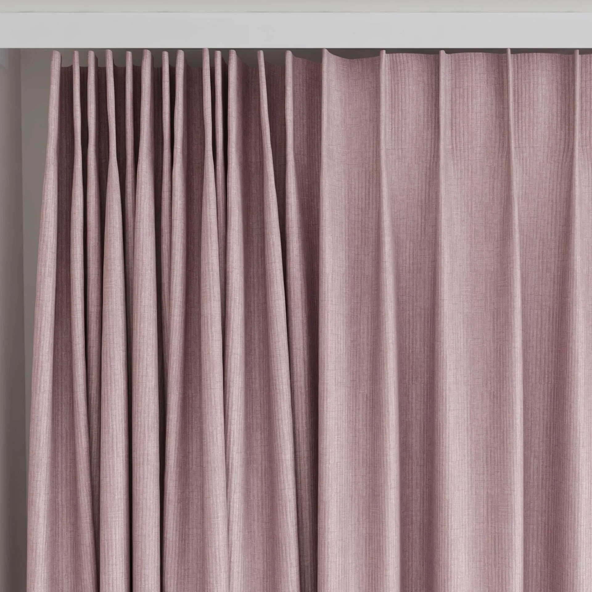 Top view of Hombre Petal, on curtain rail