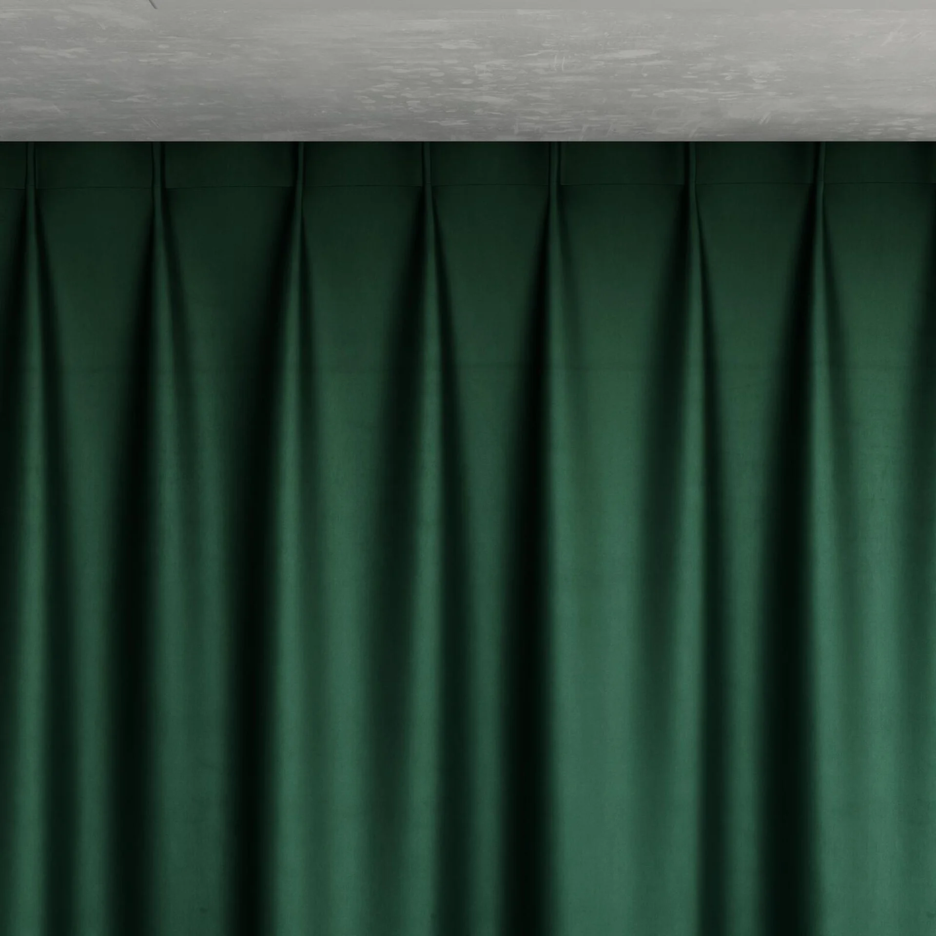 Top view of Warlock Emerald, pinch pleat