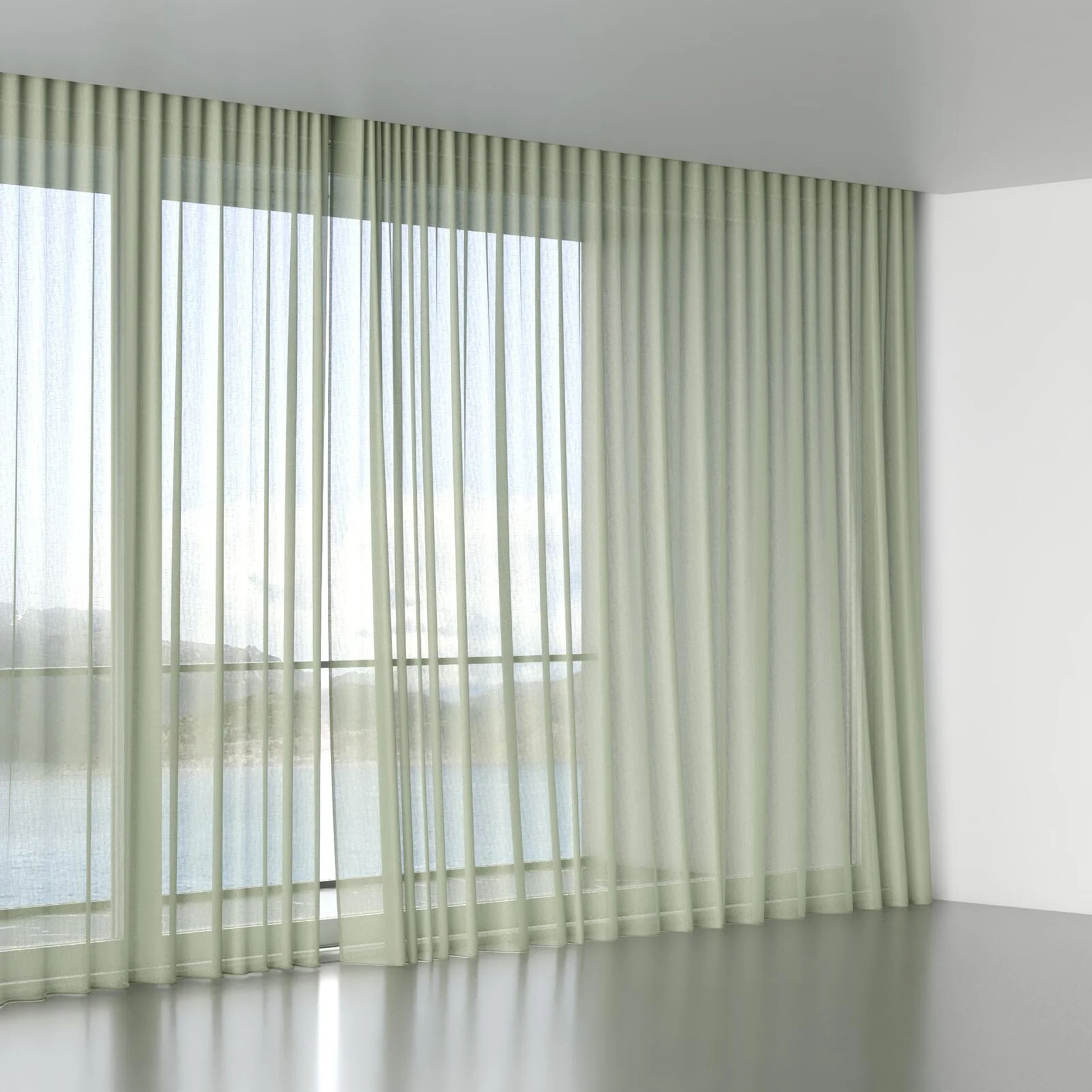 Full view of Alcova Jade, wave pleat