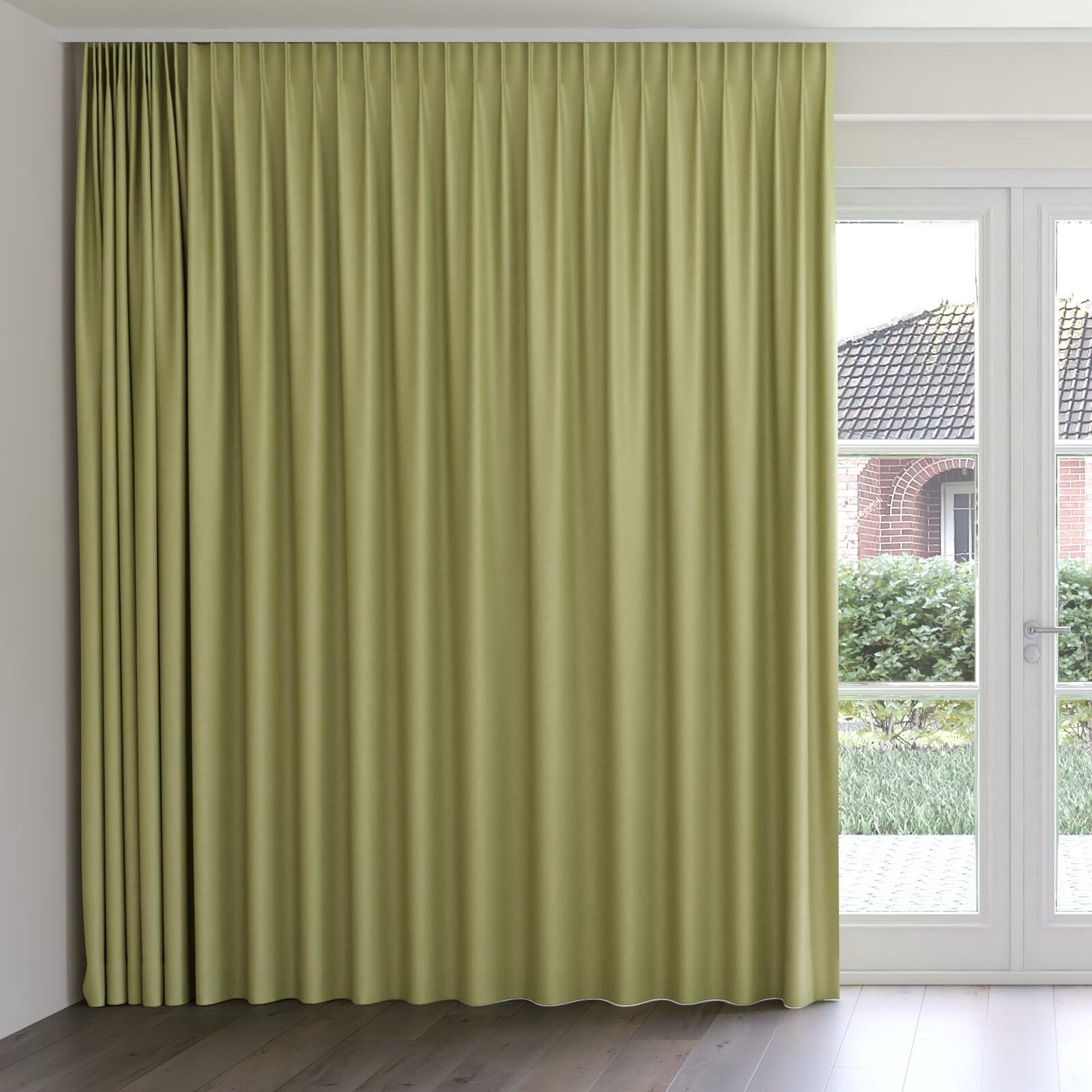 Front view of Kanvas Pear, on curtain rail