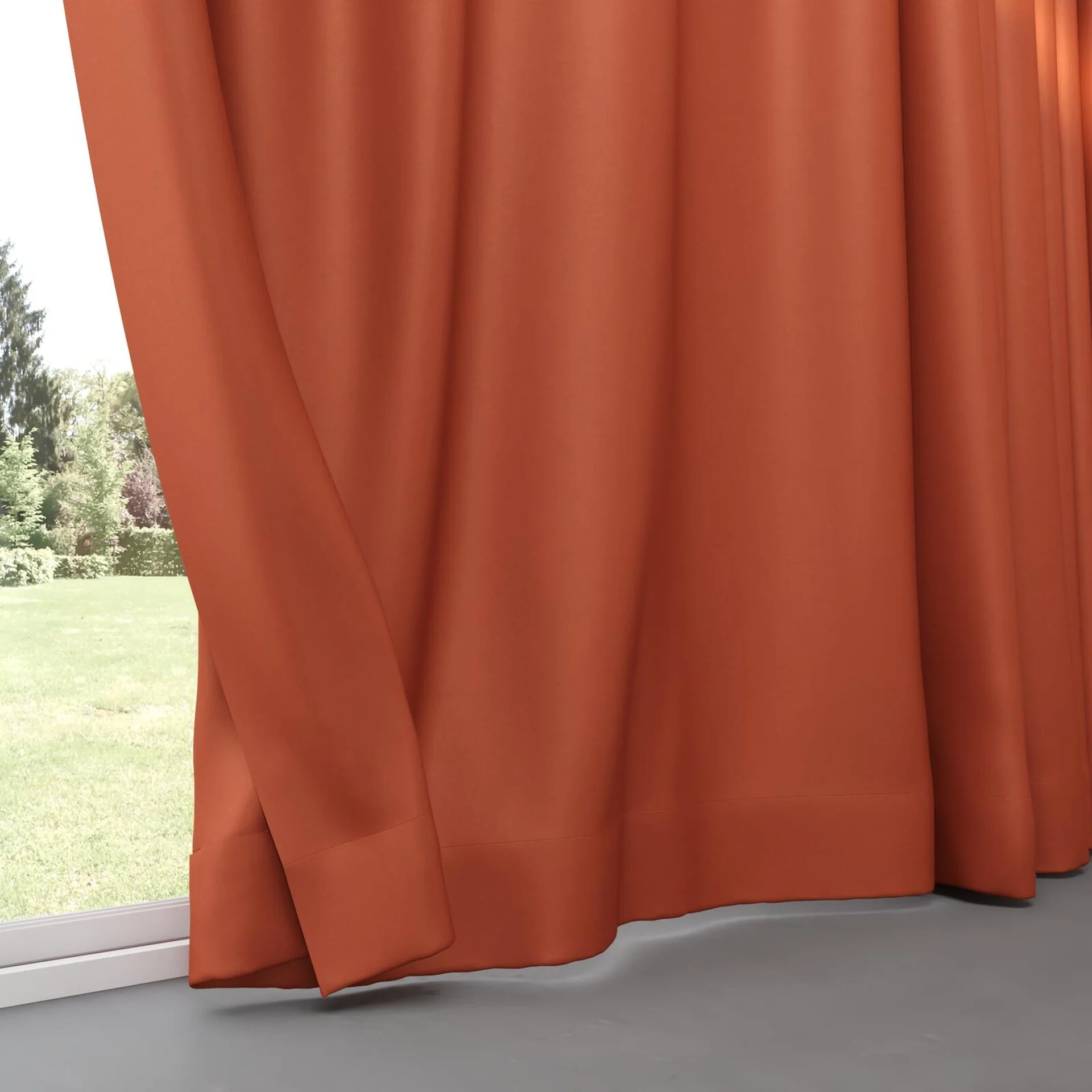 Bottom view of Re-Vive Rust, pinch pleat