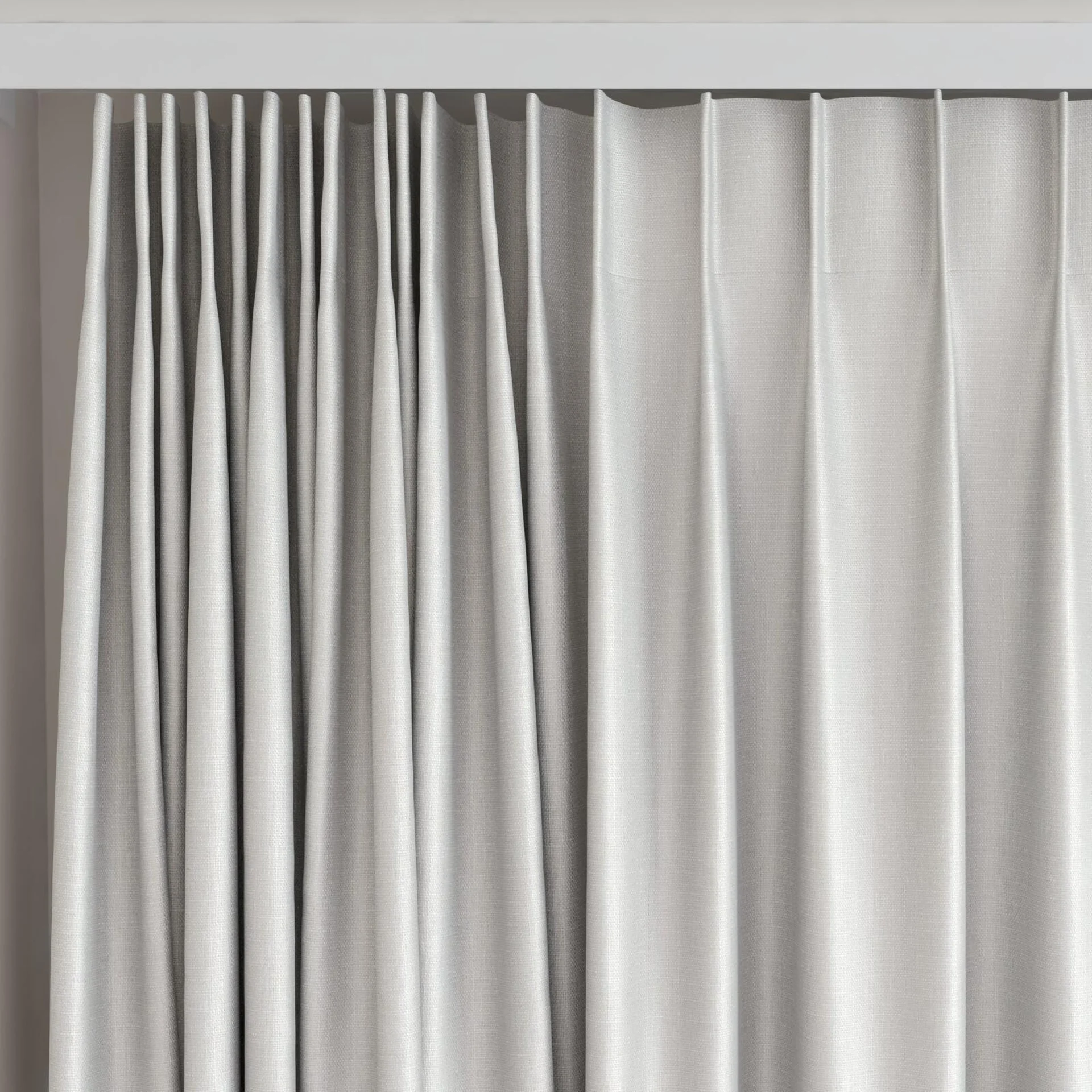 Top view of Stallion 2 UC Moonstone, on curtain rail