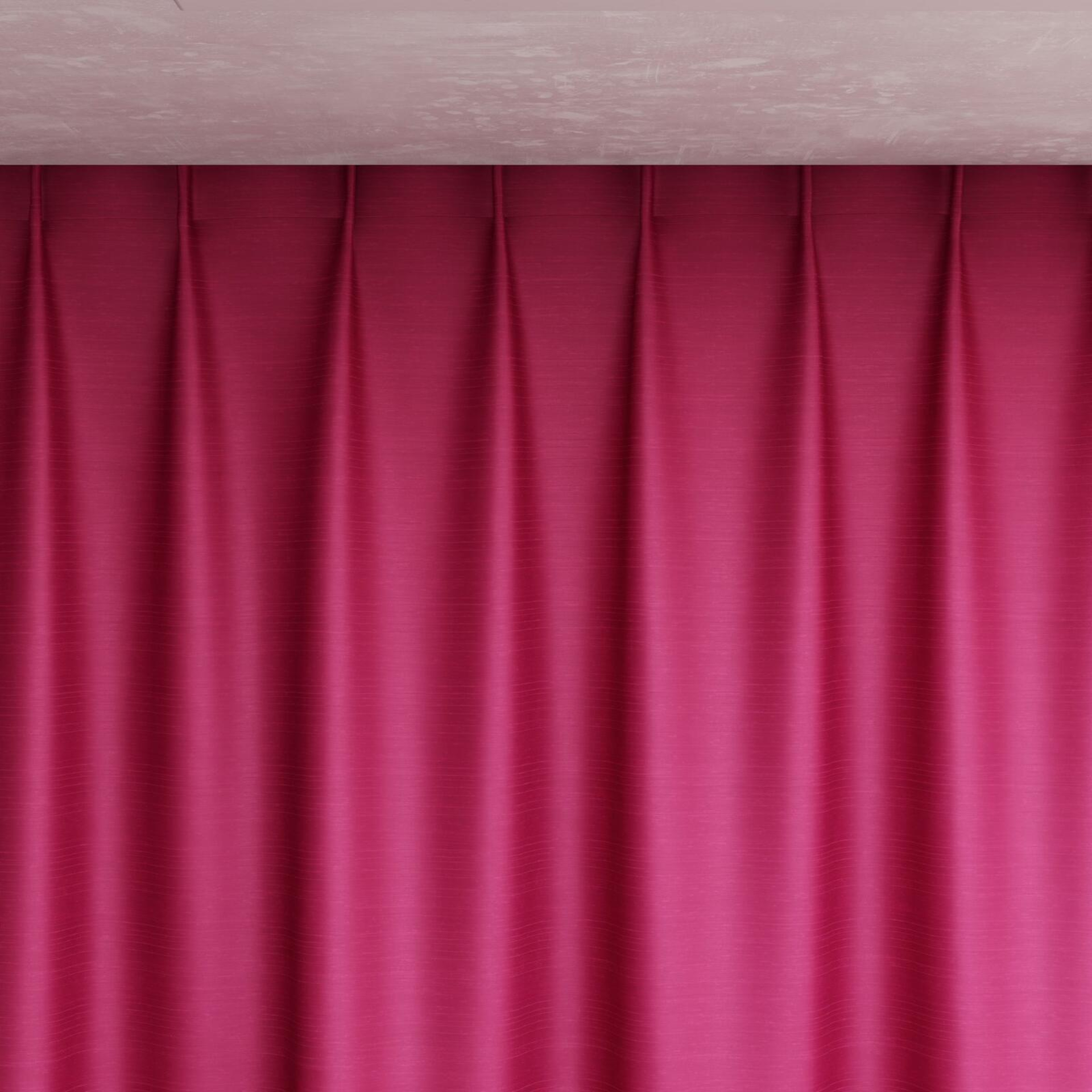 Top view of Silky Magenta, pinch pleat