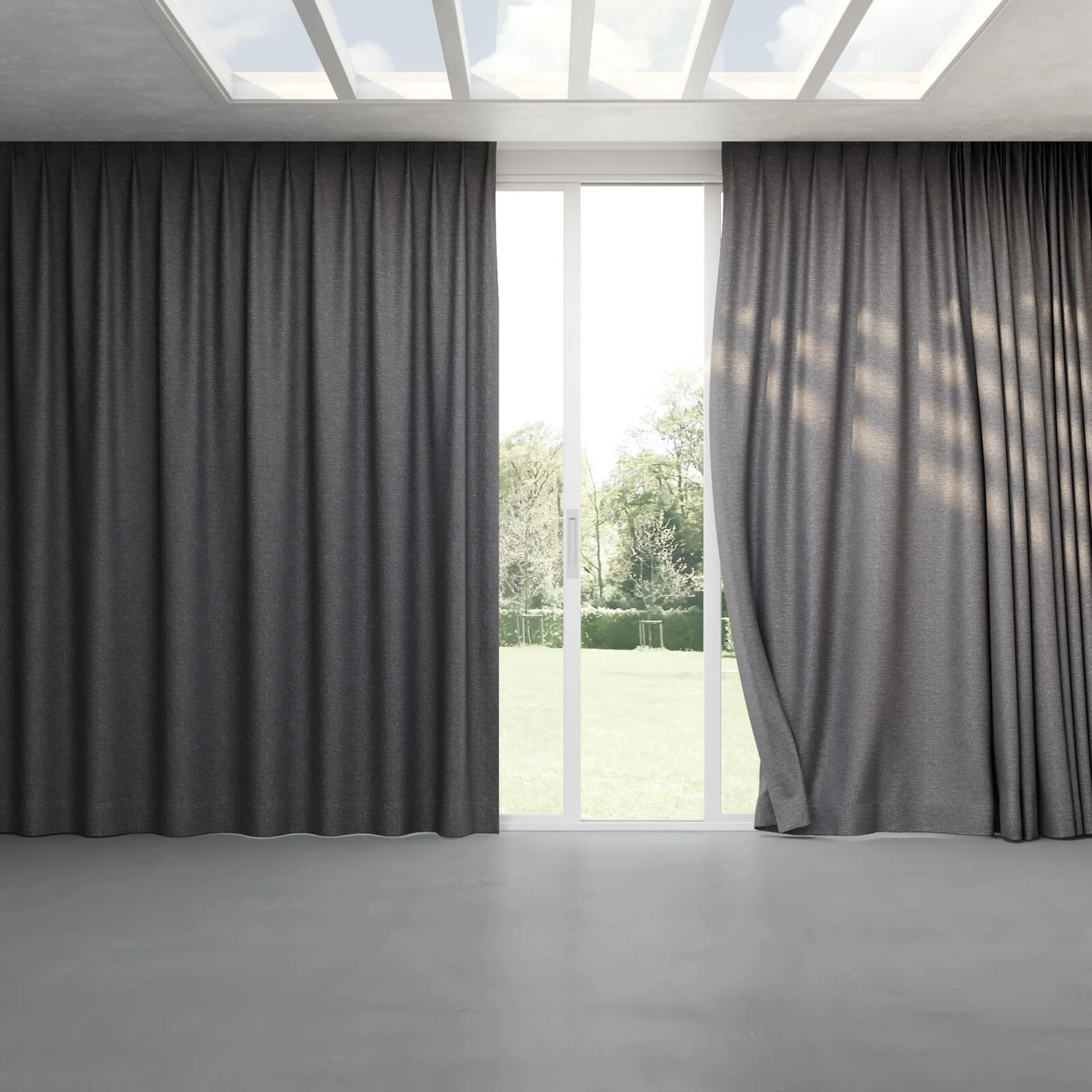 Full view of Refract Storm, pinch pleat