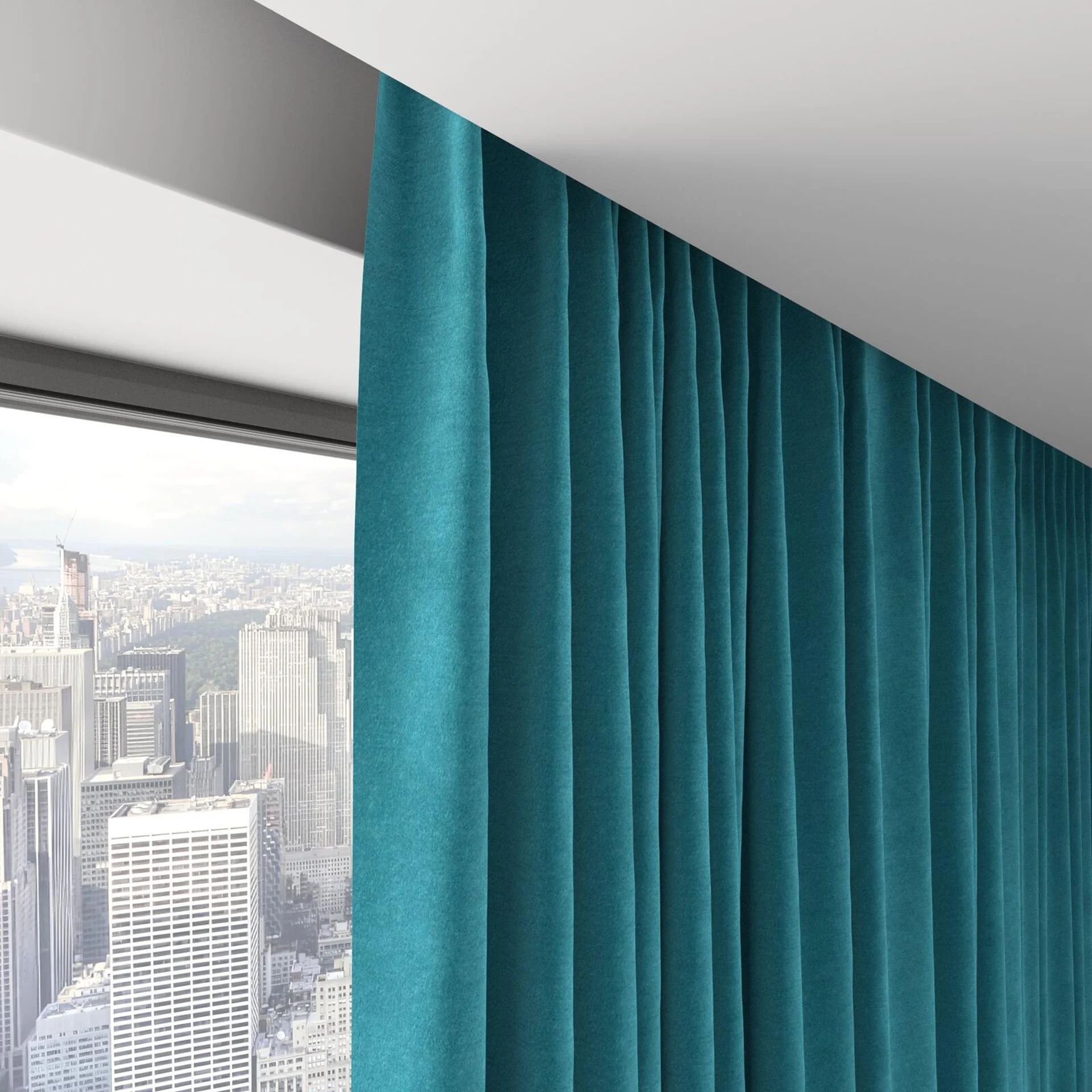 Top view of Moon Teal, on hidden rail