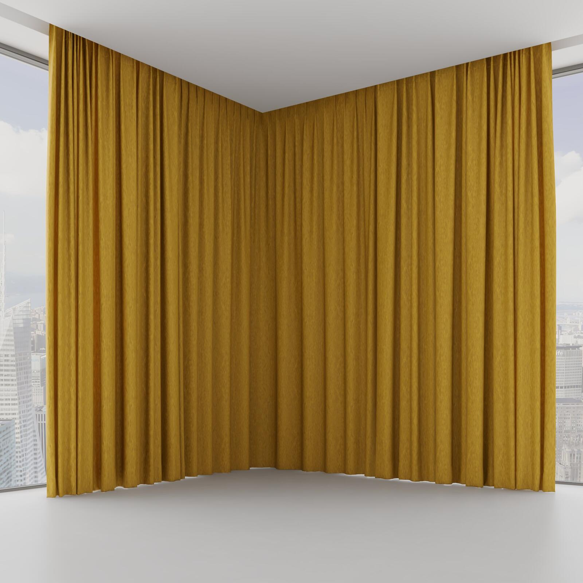 Front view of Tuxedo Gold, on hidden rail