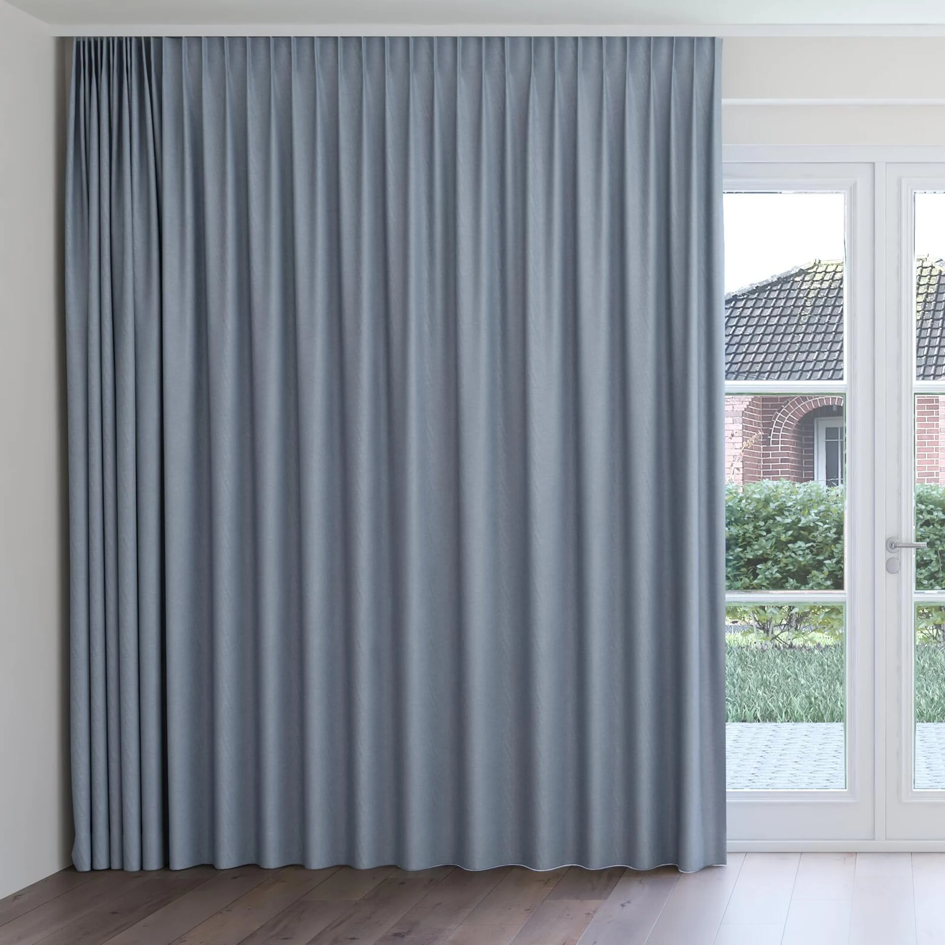 Front view of Casual River, on curtain rail