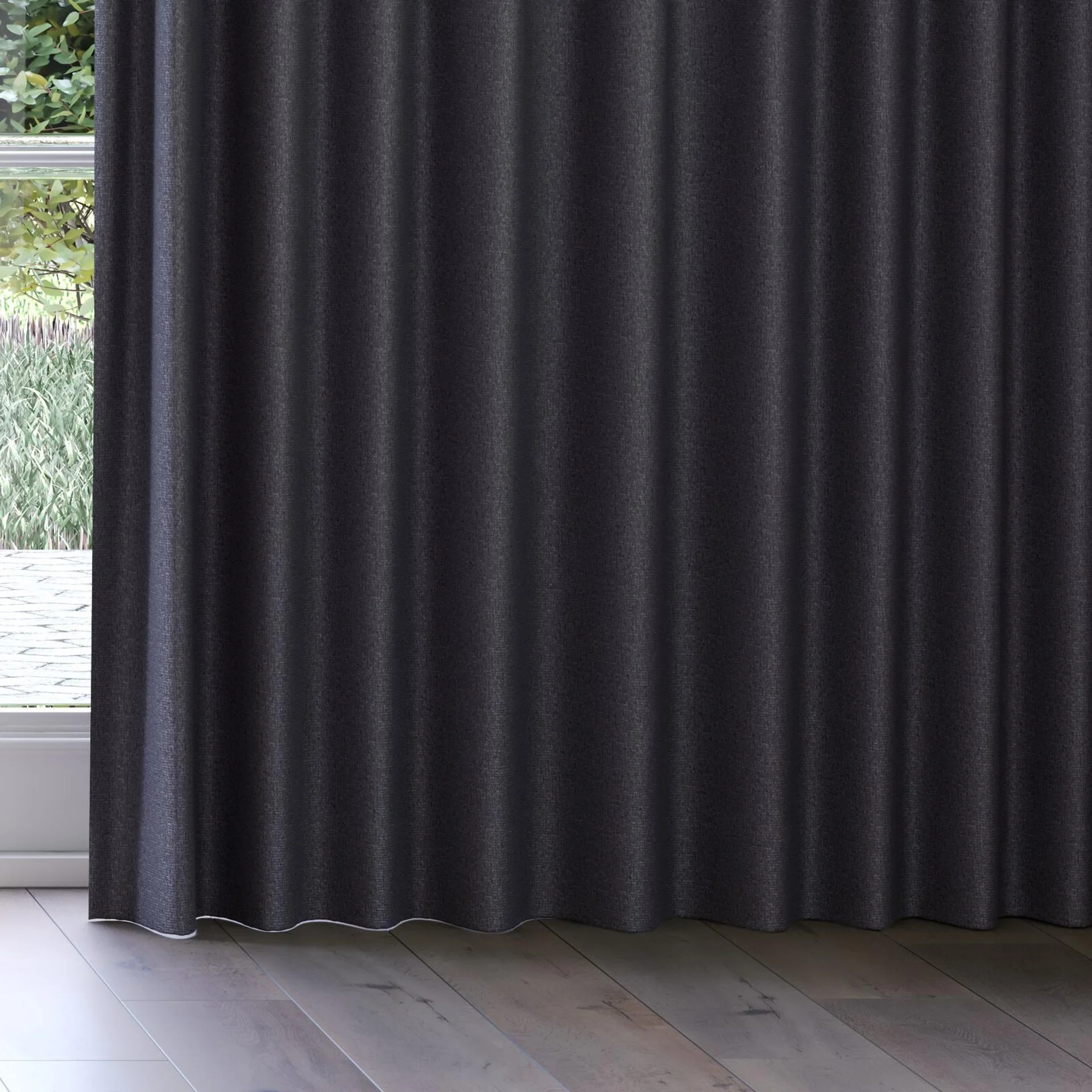 Bottom view of Sabik Anthracite, on curtain rail