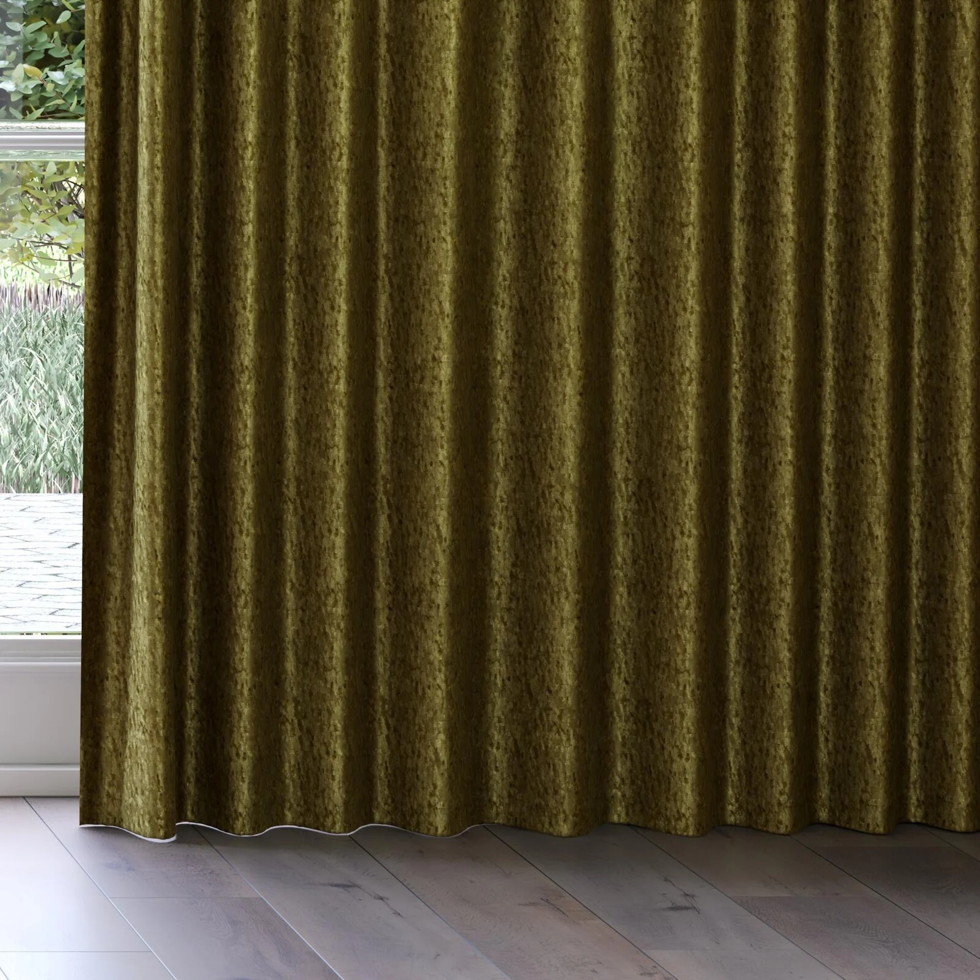 Bottom view of Opera Leaf, on curtain rail