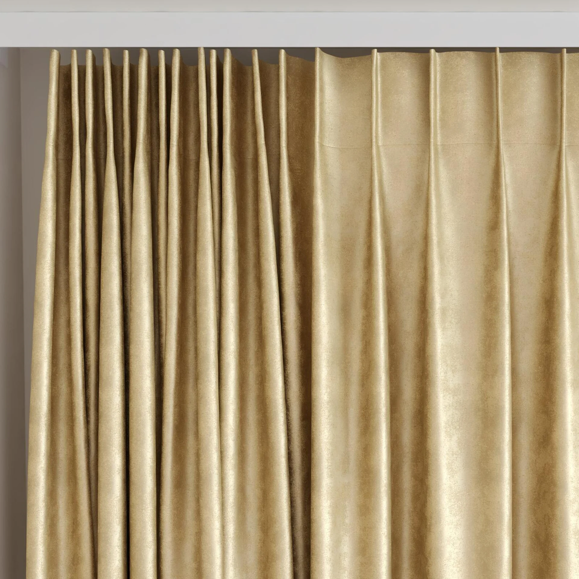 Top view of Fizz Jute, on curtain rail