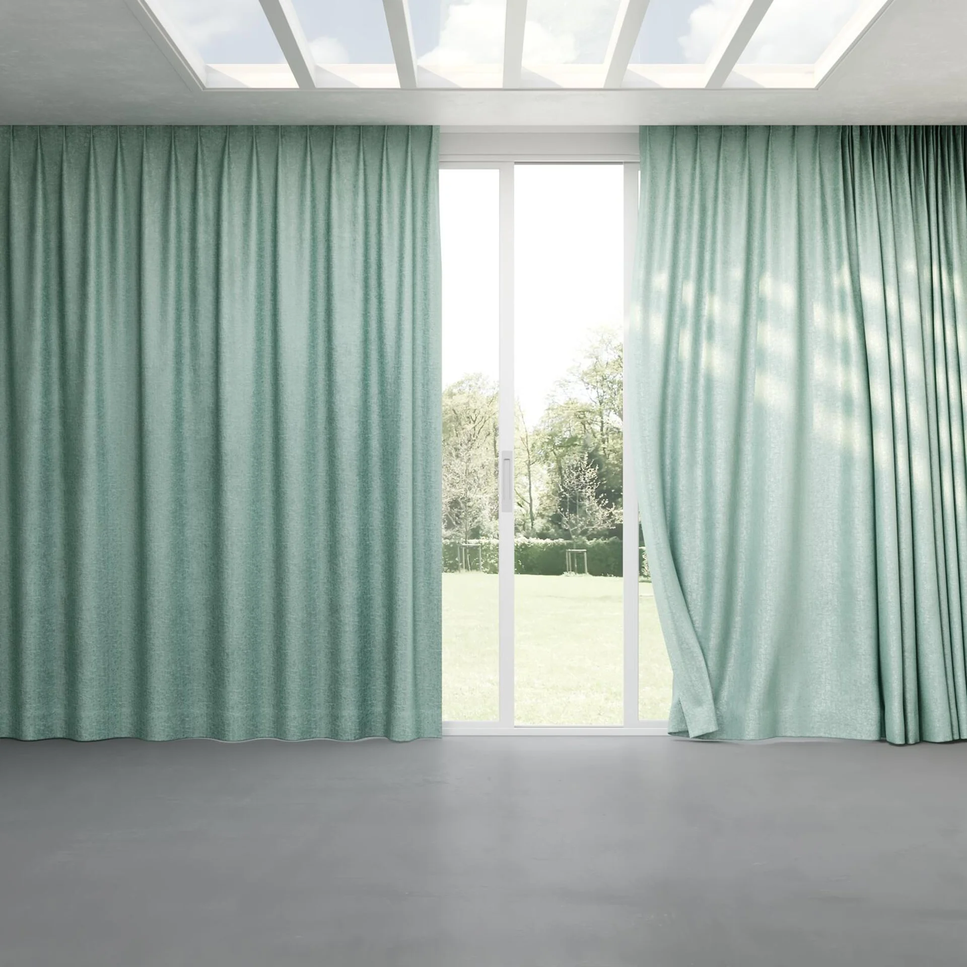 Full view of Hug Porcelain, pinch pleat