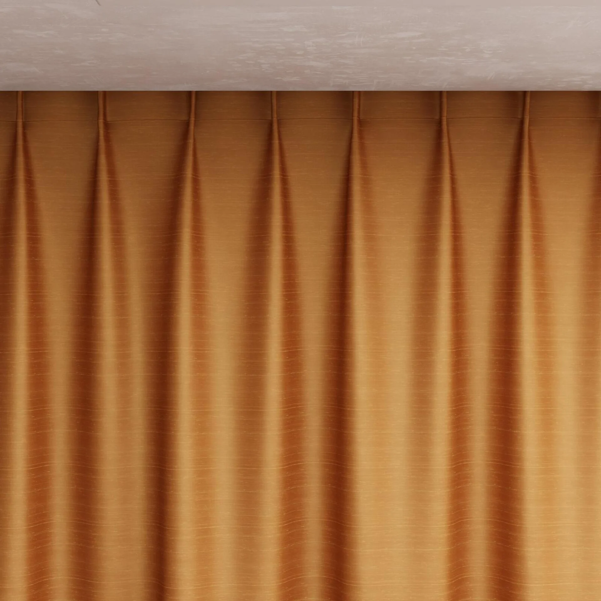 Top view of Silky Silky Terracotta, pinch pleat