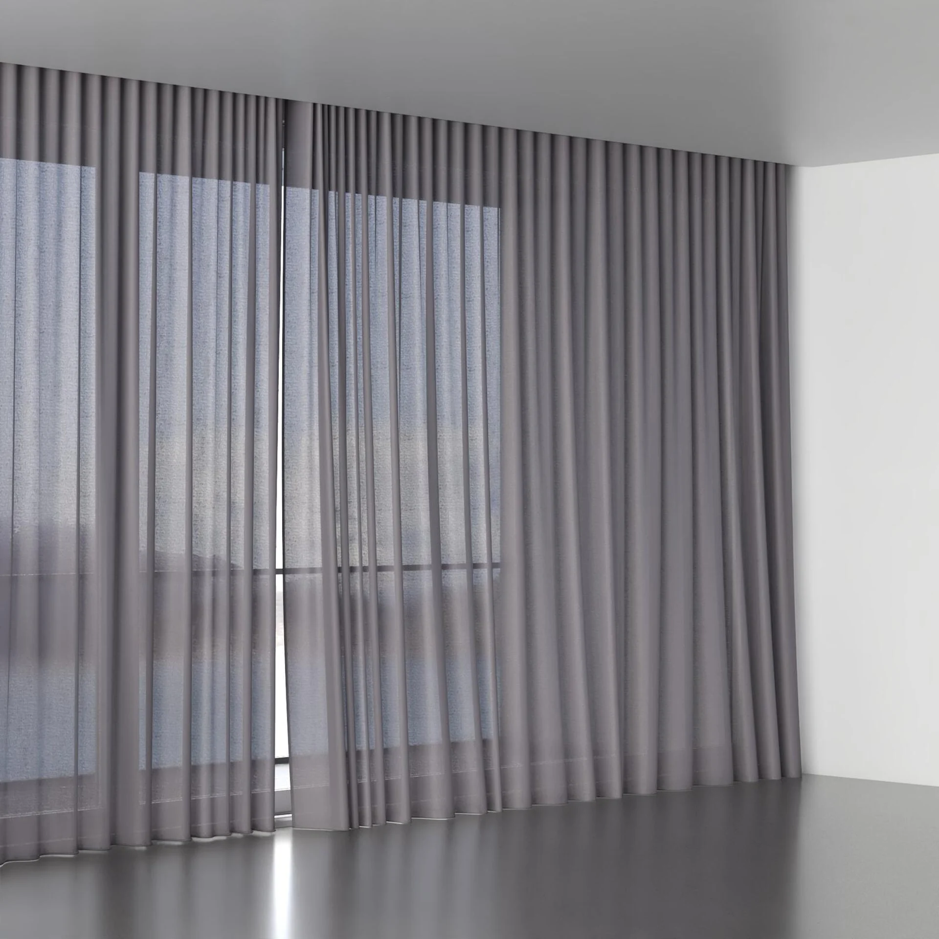Full view of Sunlight Graphite, wave pleat