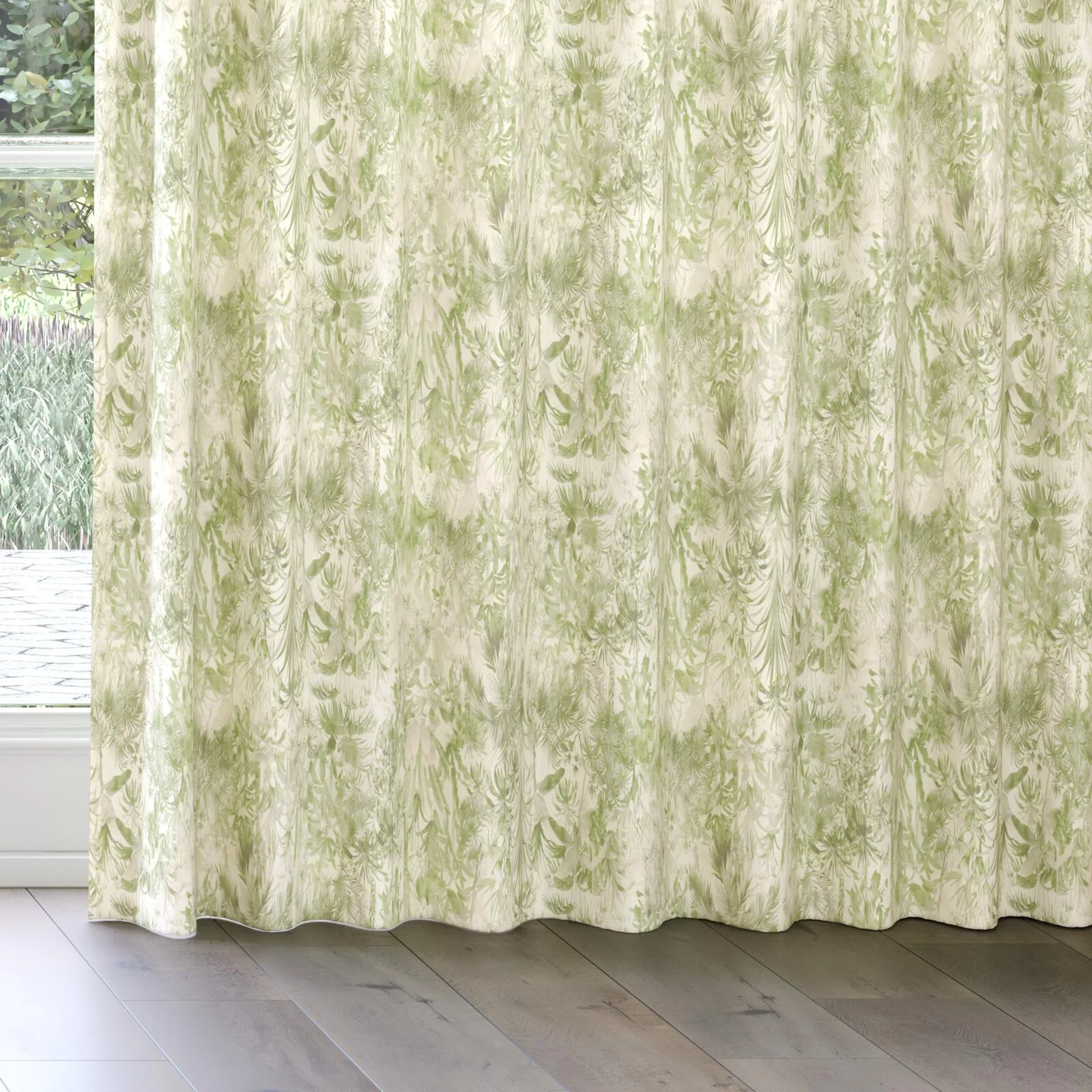 Bottom view of Arum Lime, on curtain rail