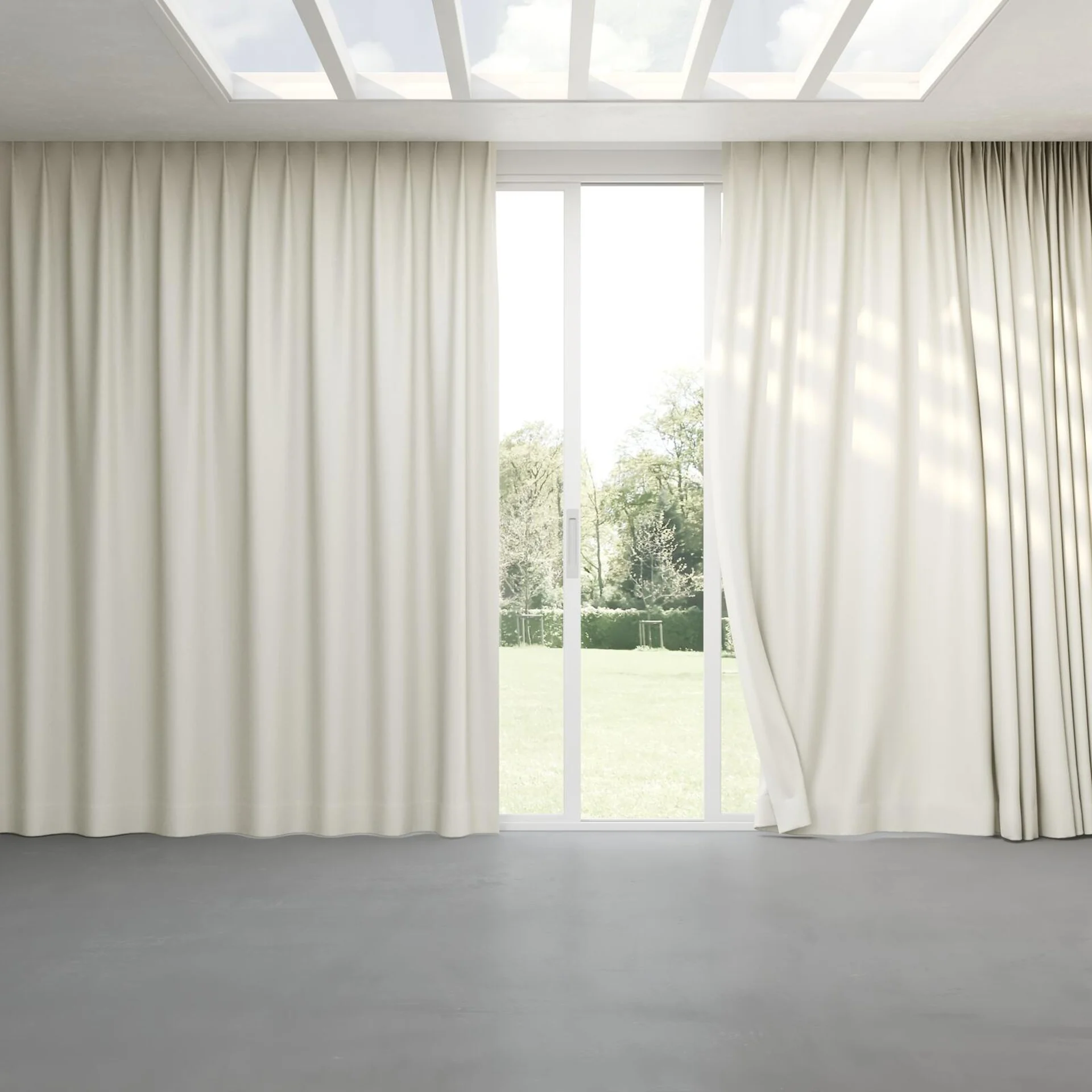 Full view of Infinite Calico, pinch pleat