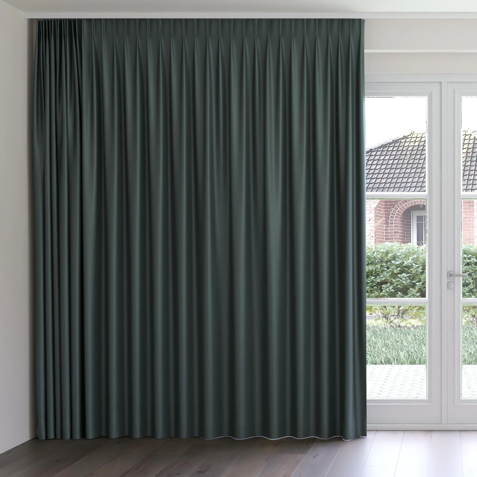 Front view of Sleek Beetle, on curtain rail
