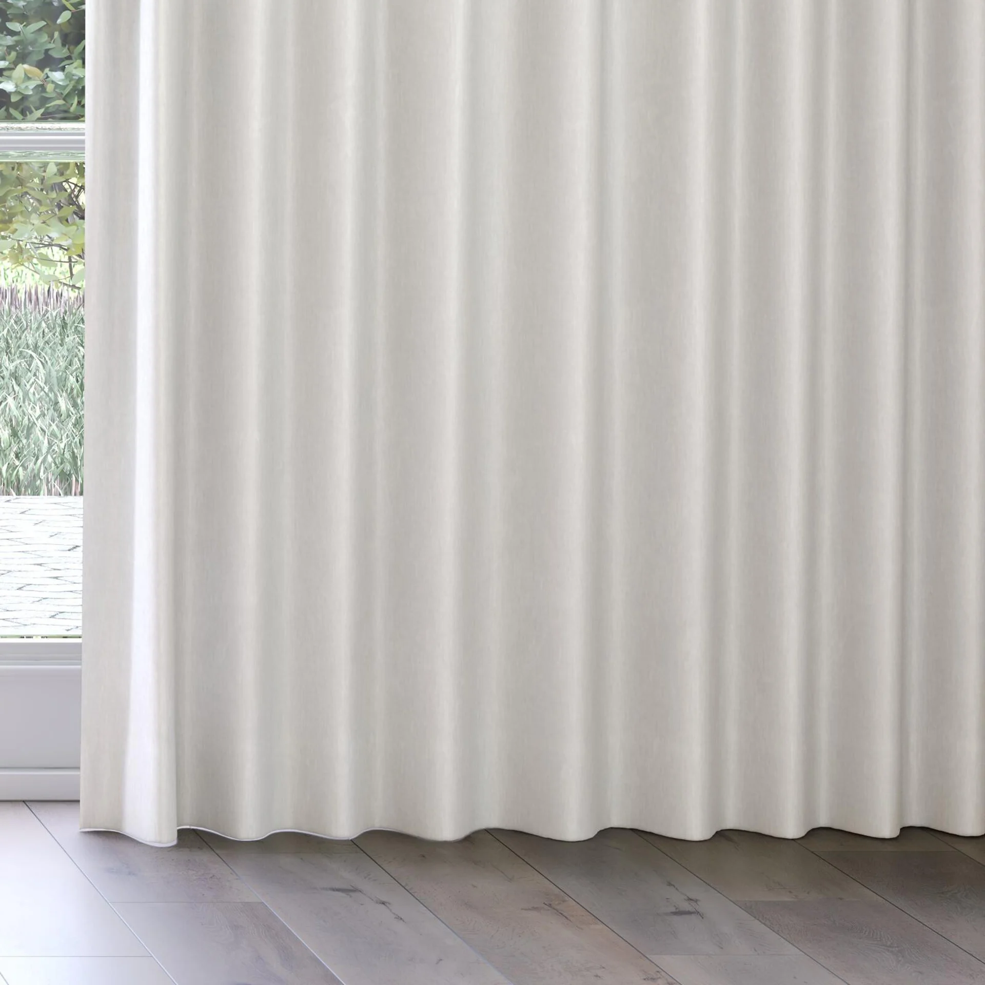 Bottom view of Glamour Putty, on curtain rail