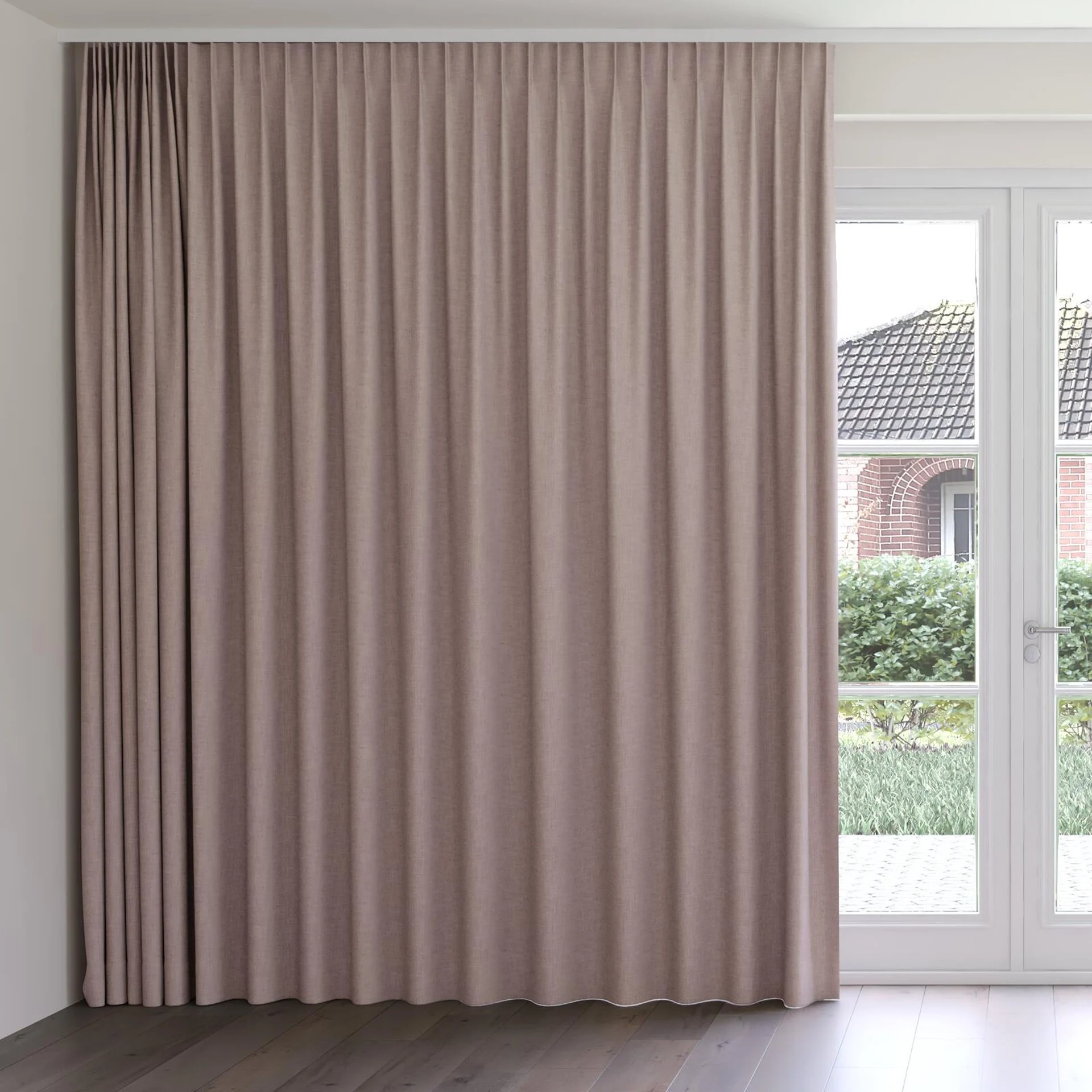 Front view of Mauritius Orchid, on curtain rail