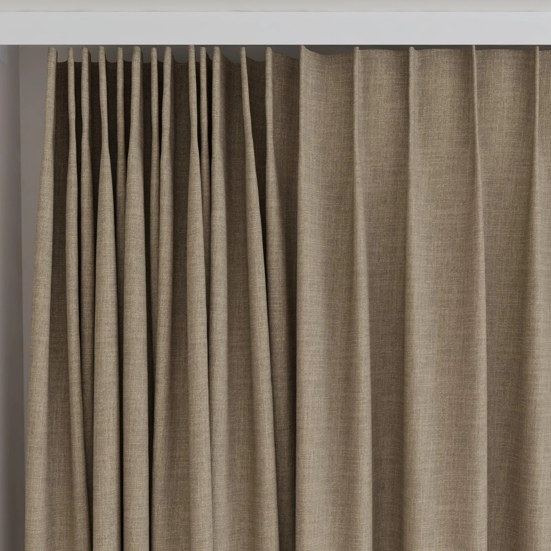 Top view of Mauritius Fossil, on curtain rail