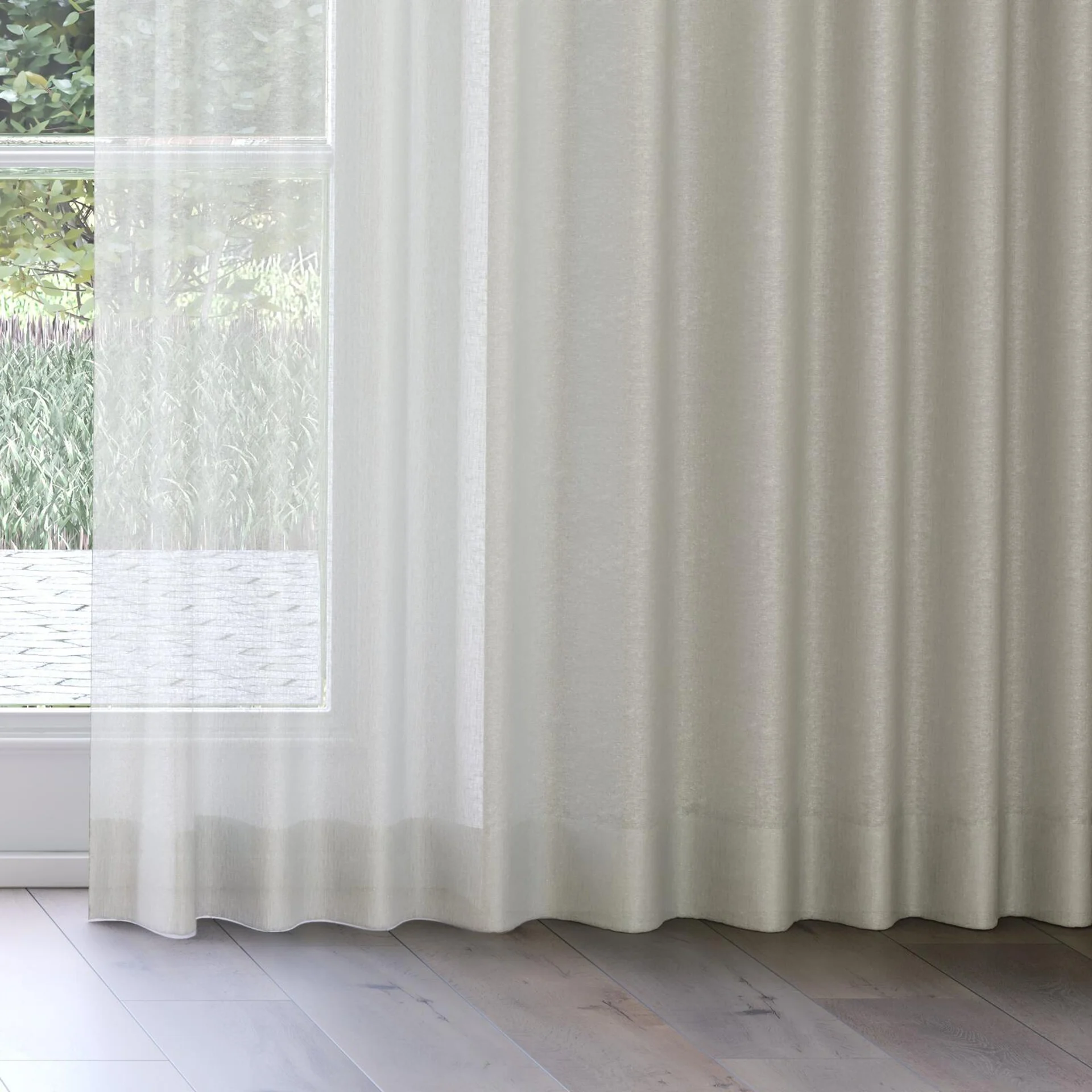 Bottom view of Laconia Air Willow, on curtain rail