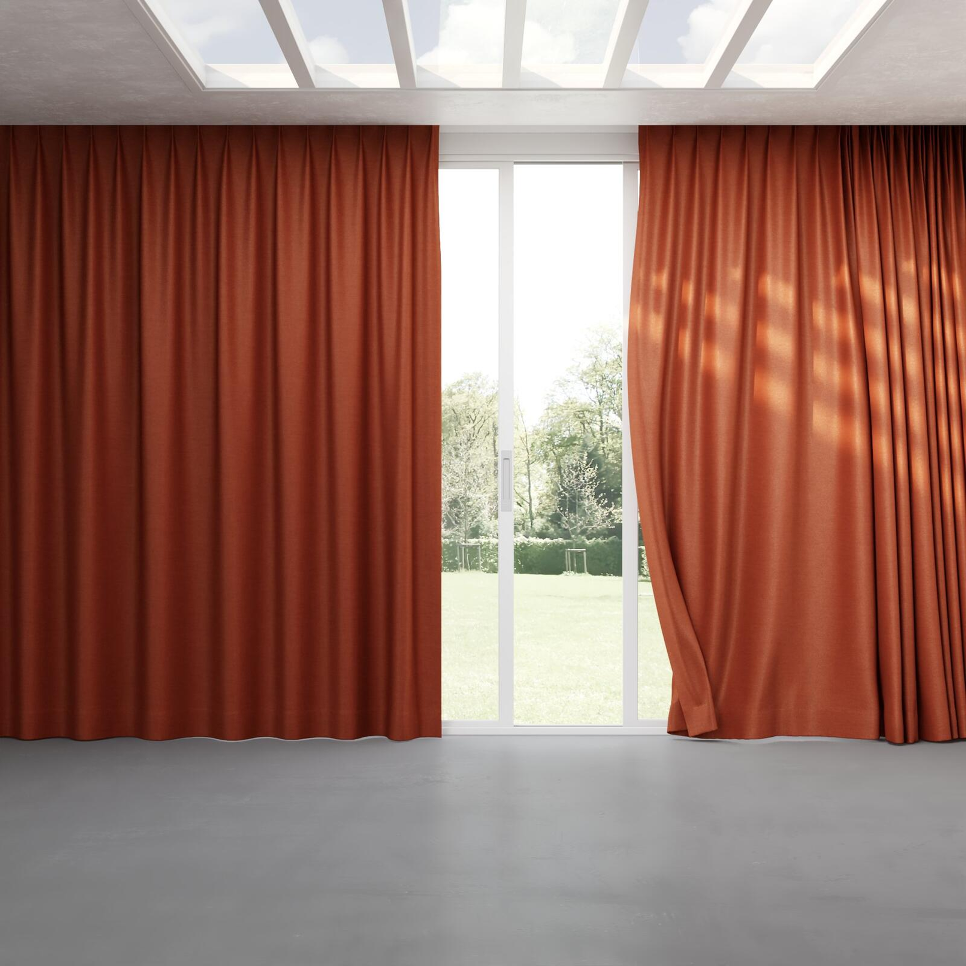 Full view of Drama Chutney, pinch pleat