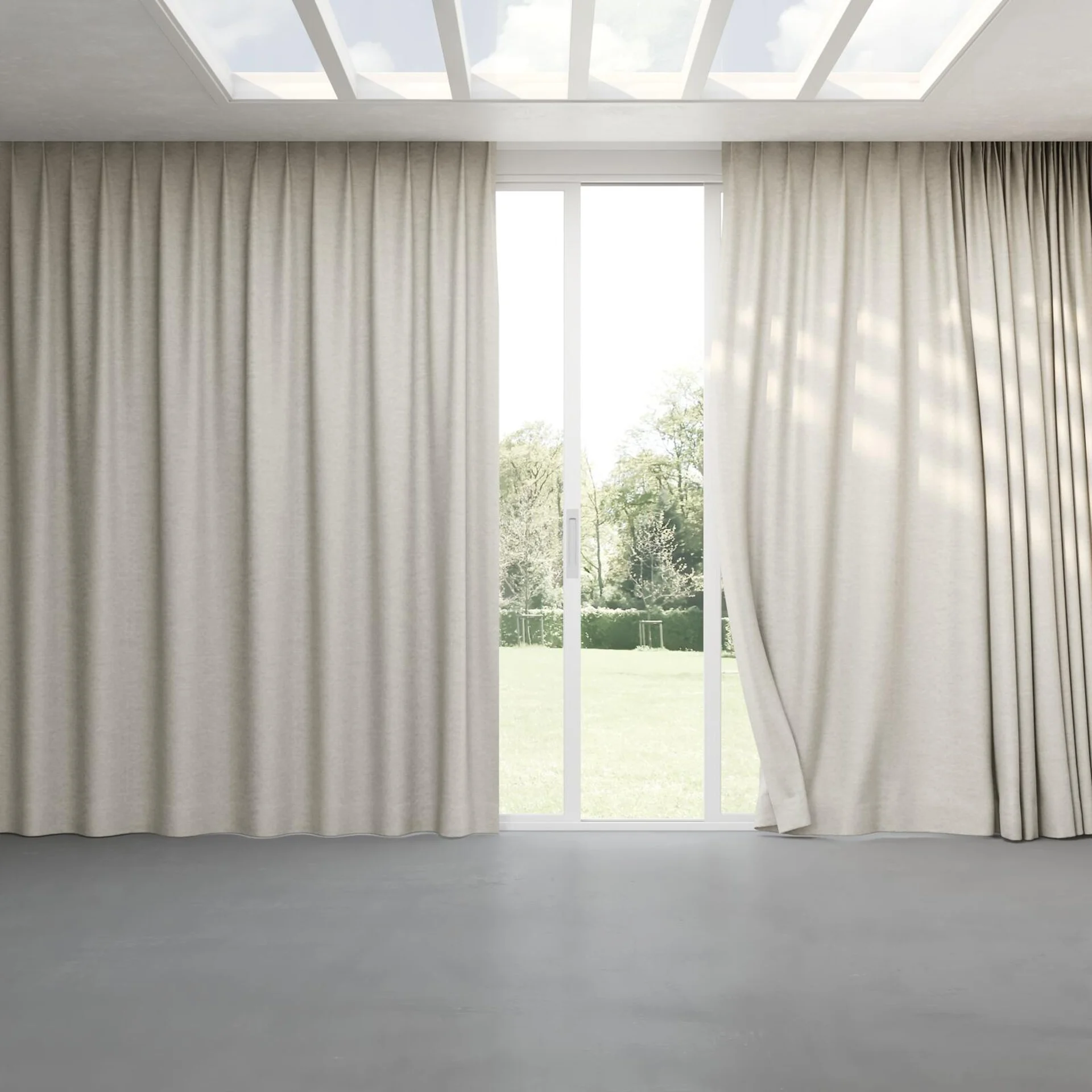 Full view of Colourwash Dove, pinch pleat