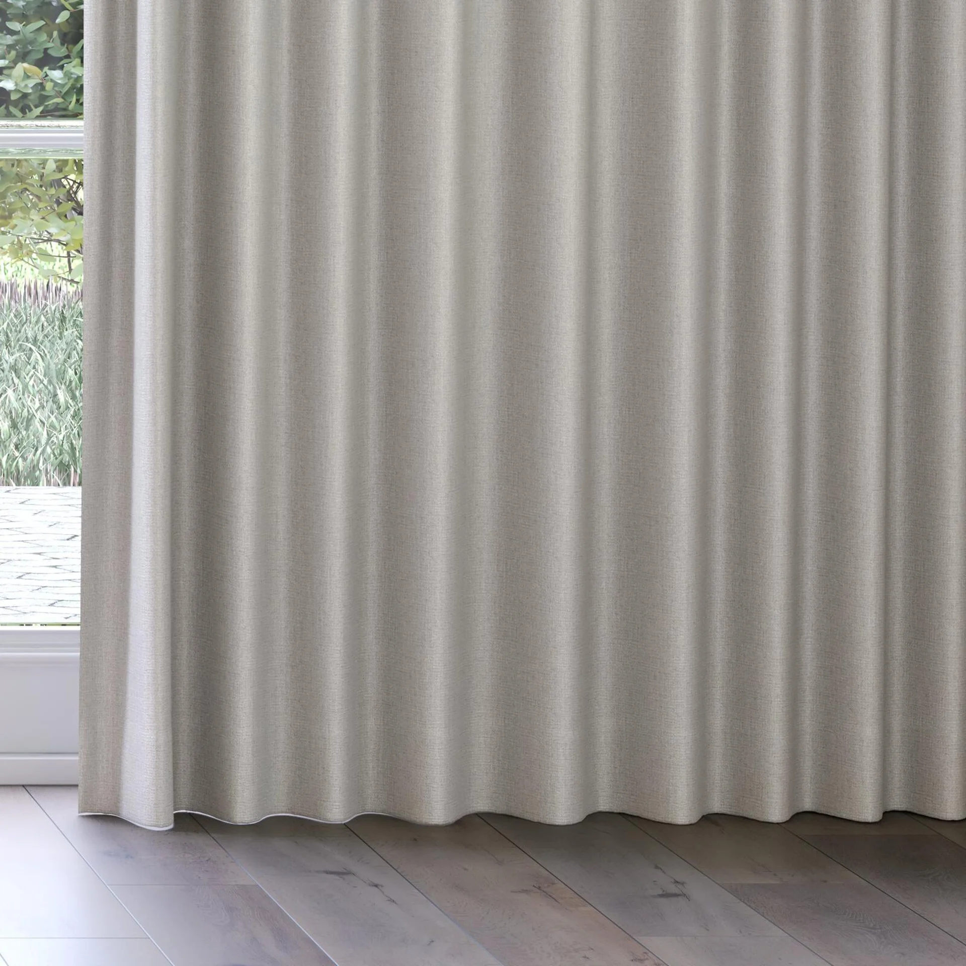 Bottom view of Gent Pewter, on curtain rail