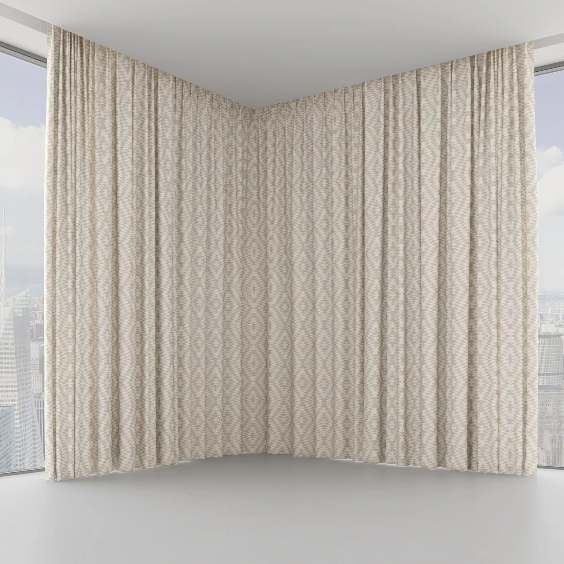 Front view of Kaoani Raffia, on hidden rail
