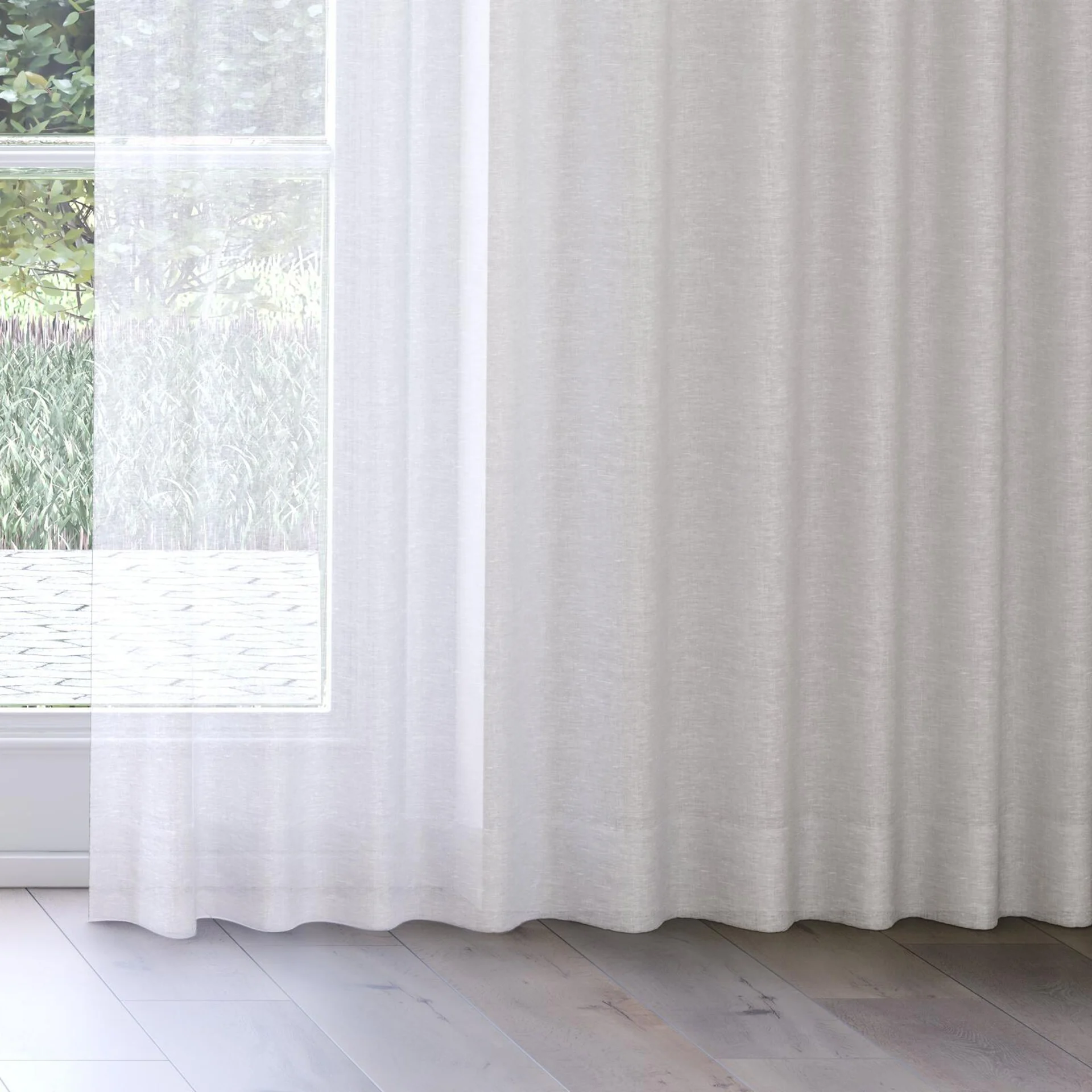 Bottom view of Lino Fog, on curtain rail