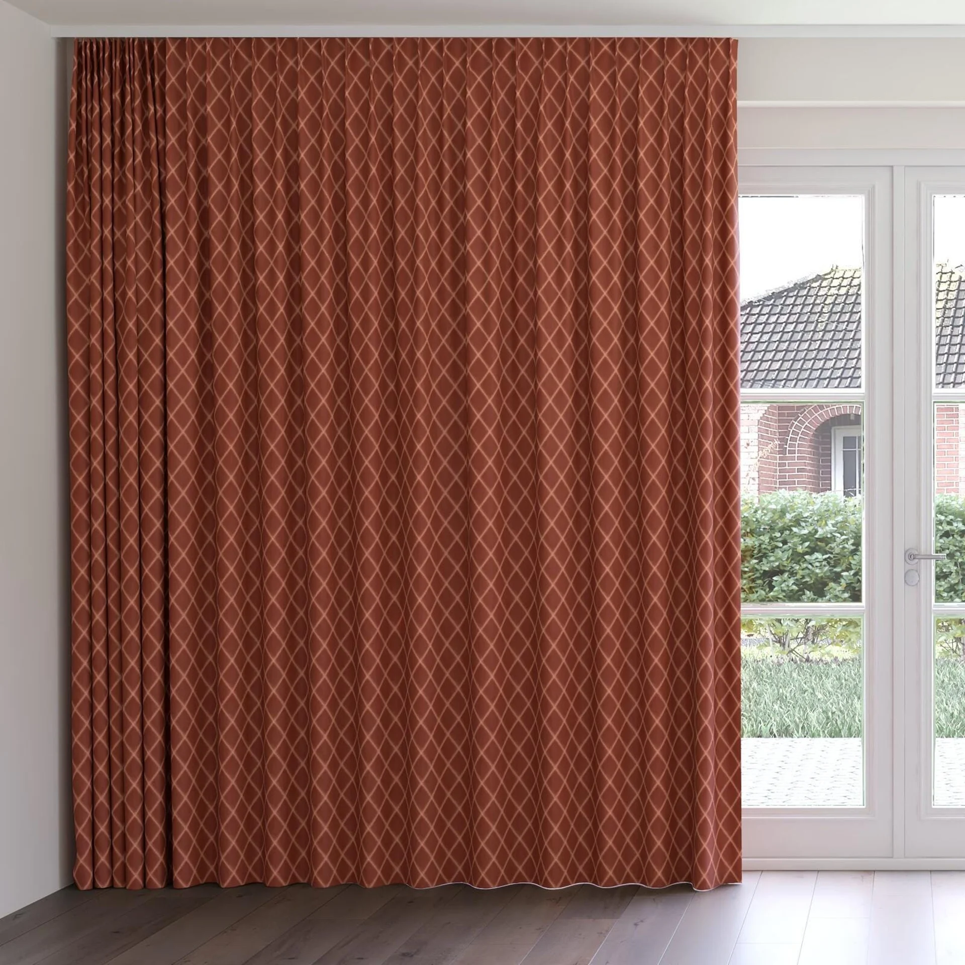 Front view of Pantheon Glow, on curtain rail