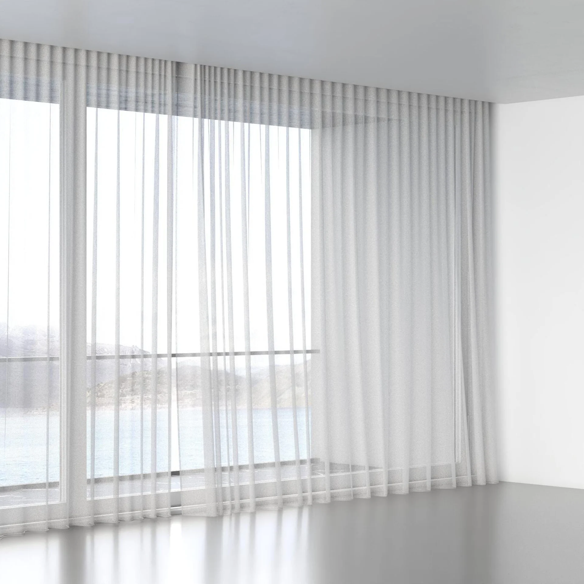 Full view of Cosmos Silver, wave pleat