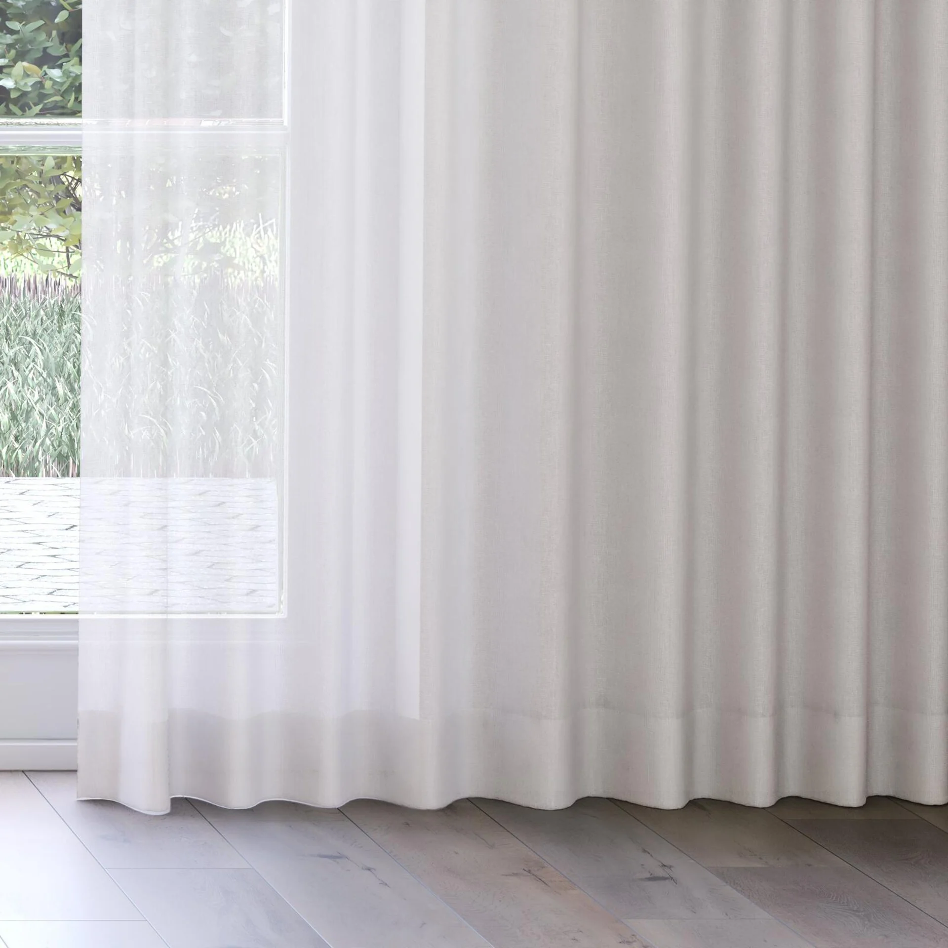 Bottom view of Antipodes Oyster, on curtain rail