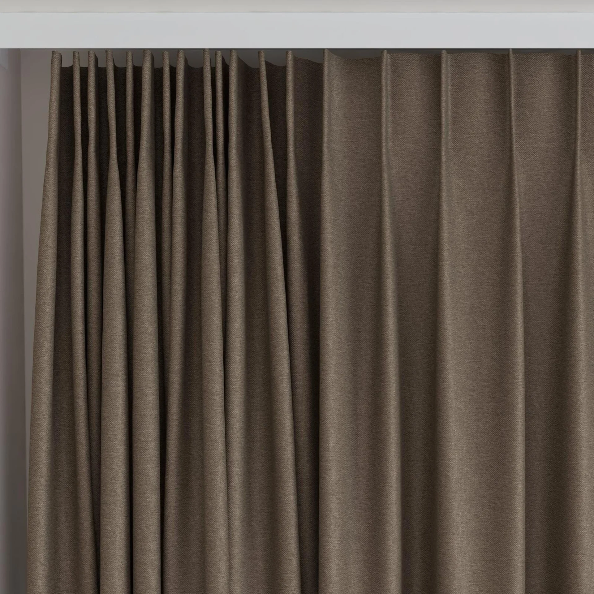 Top view of Duede Pinecone, on curtain rail