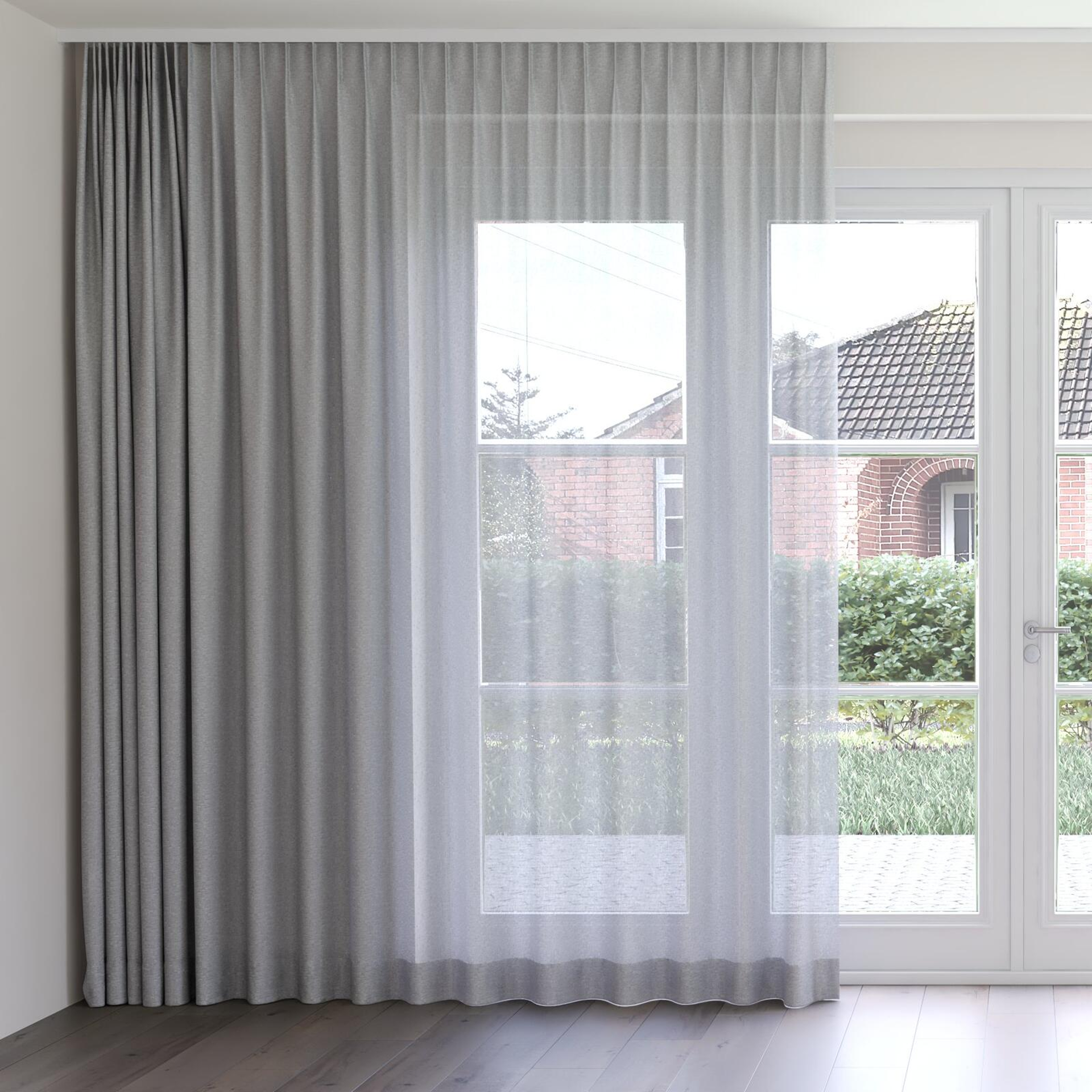 Front view of Kyoto Shadow, on curtain rail
