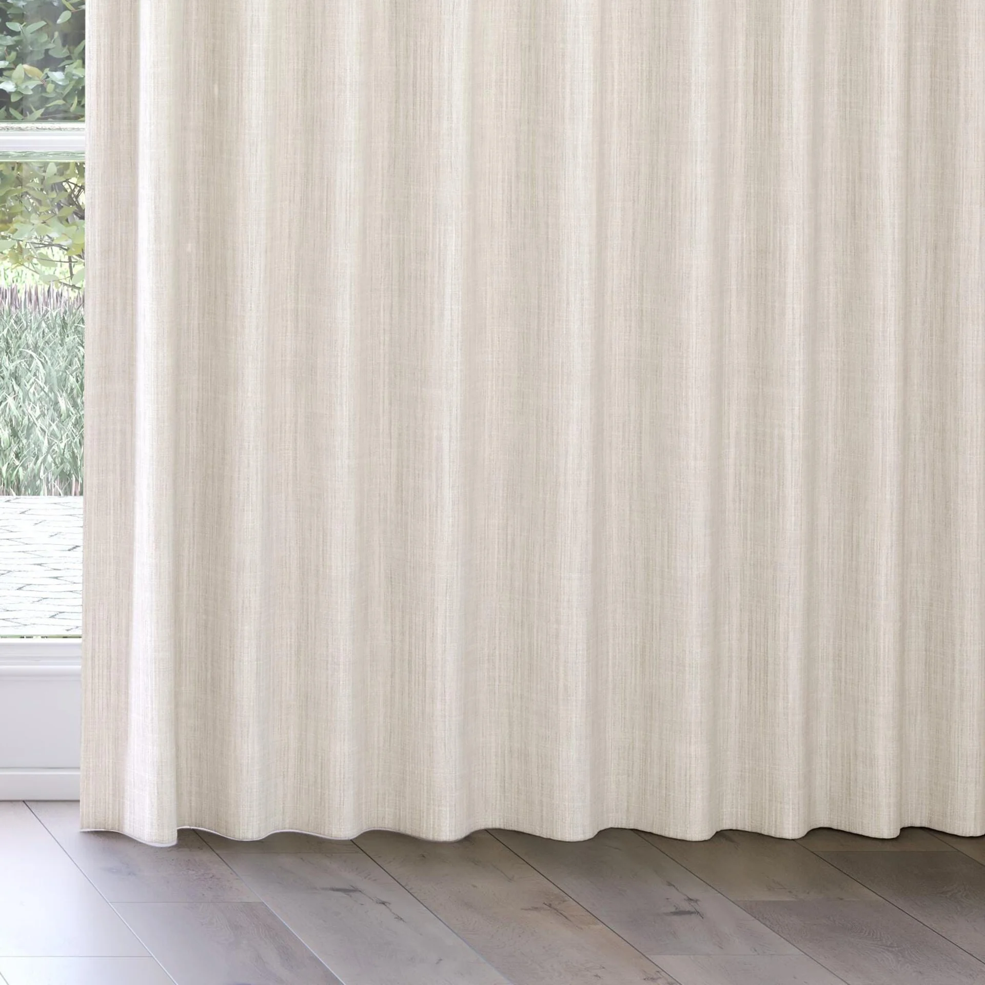 Bottom view of Chatham Canvas, on curtain rail