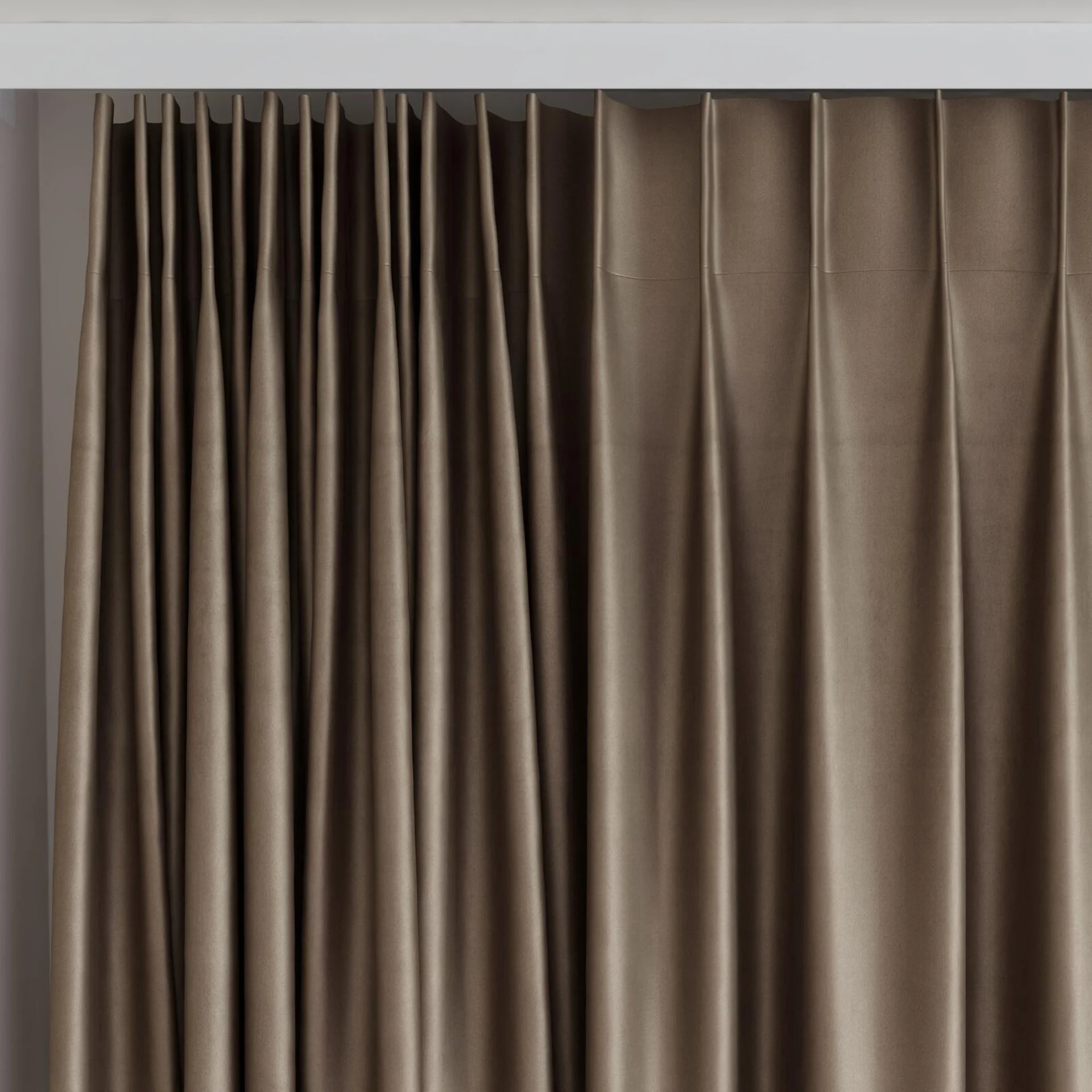 Top view of Warlock Cocoa, on curtain rail