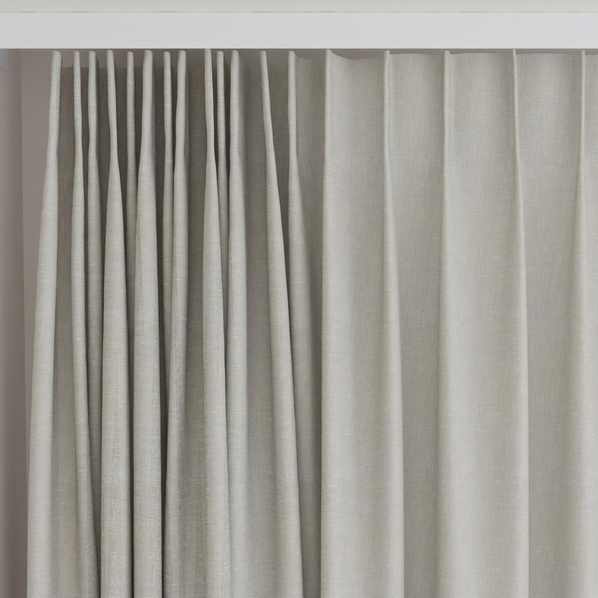 Top view of Gesso Lino Stone, on curtain rail