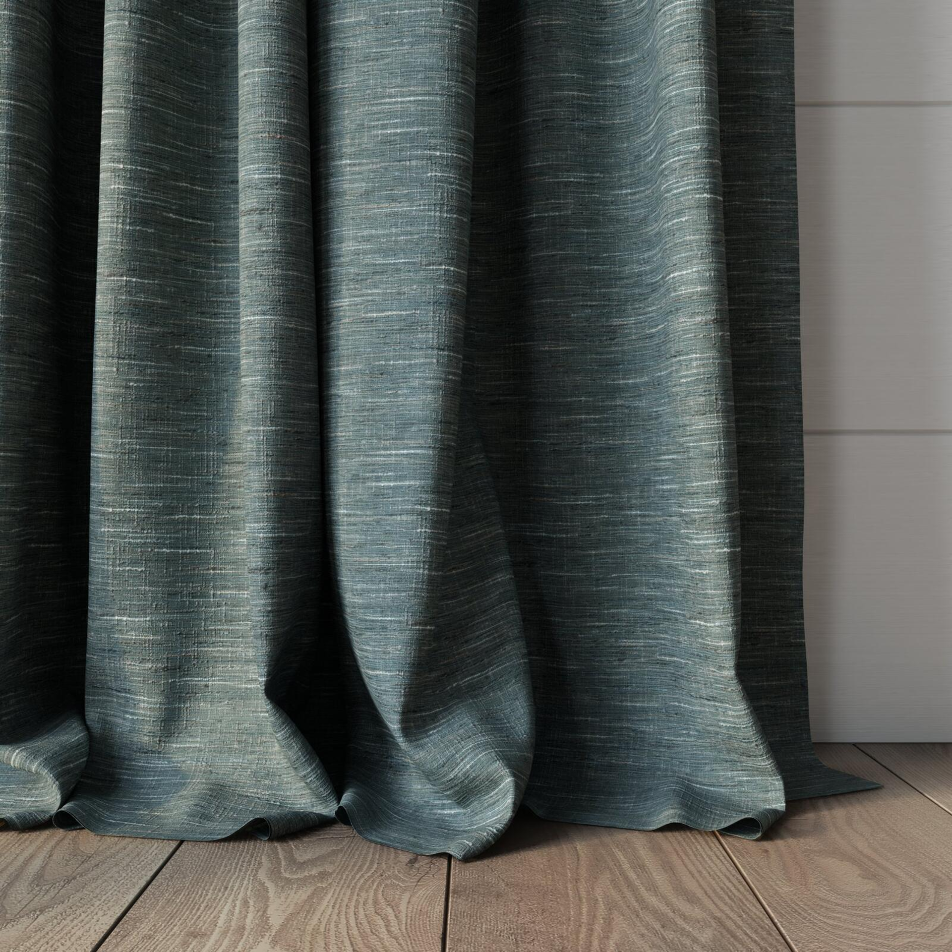 Bottom view of Venus Surf, puddled, on curtain rod