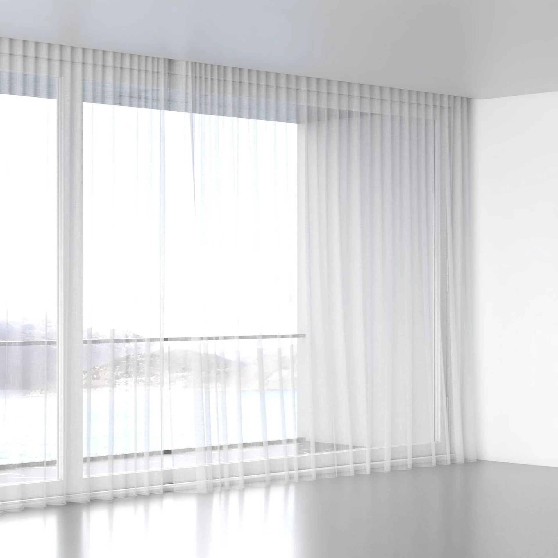 Full view of Attica White, wave pleat