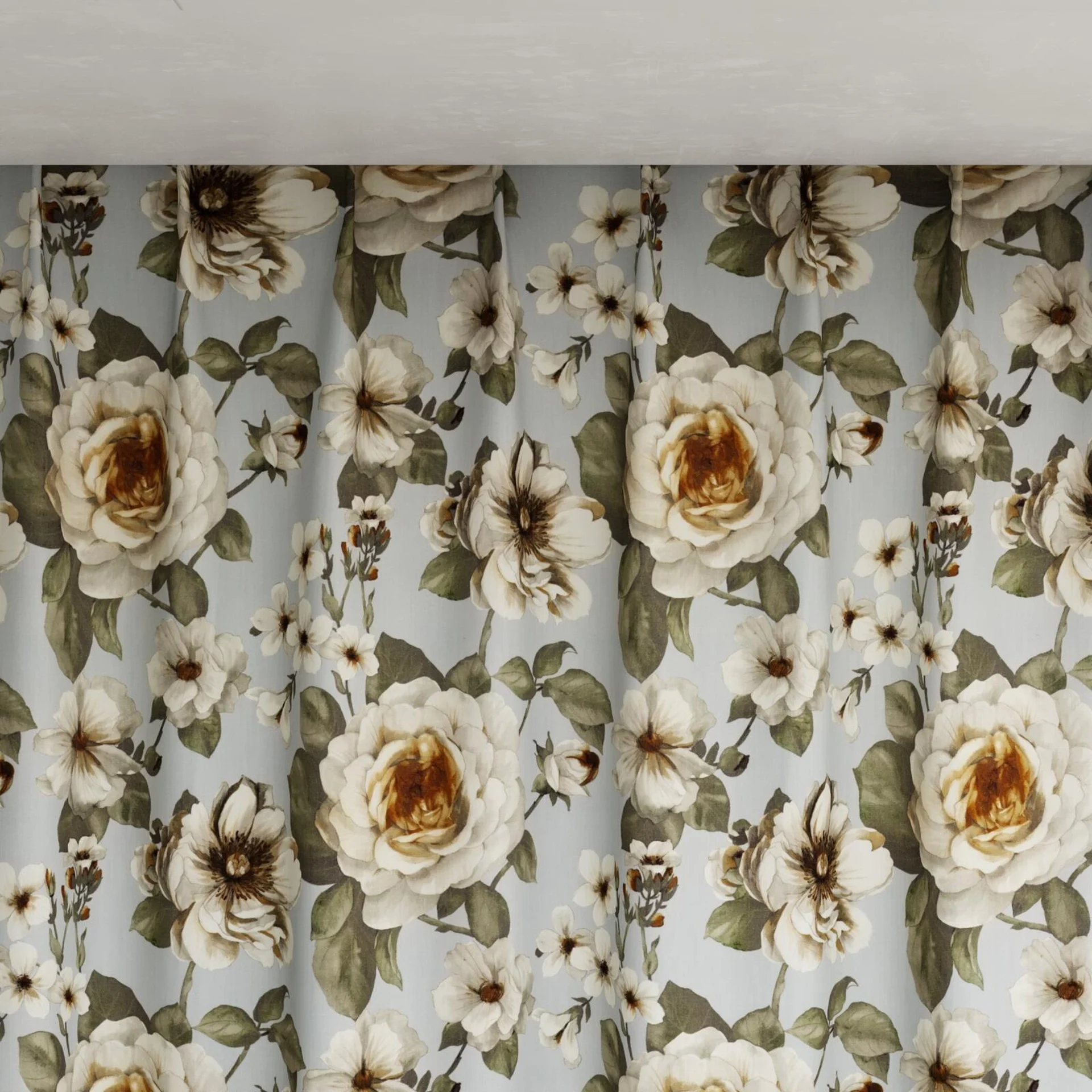 Top view of Miriam Sky, pinch pleat